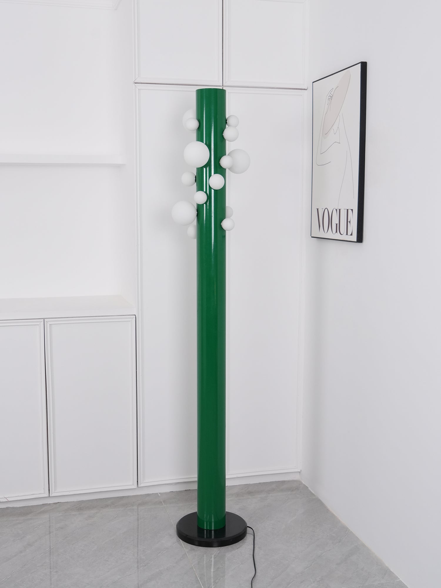 Modern Green Apes LED Floor Lamp with Adjustable Brightness - Stylish Home & Office Lighting for Living Room, Bedroom, or Study