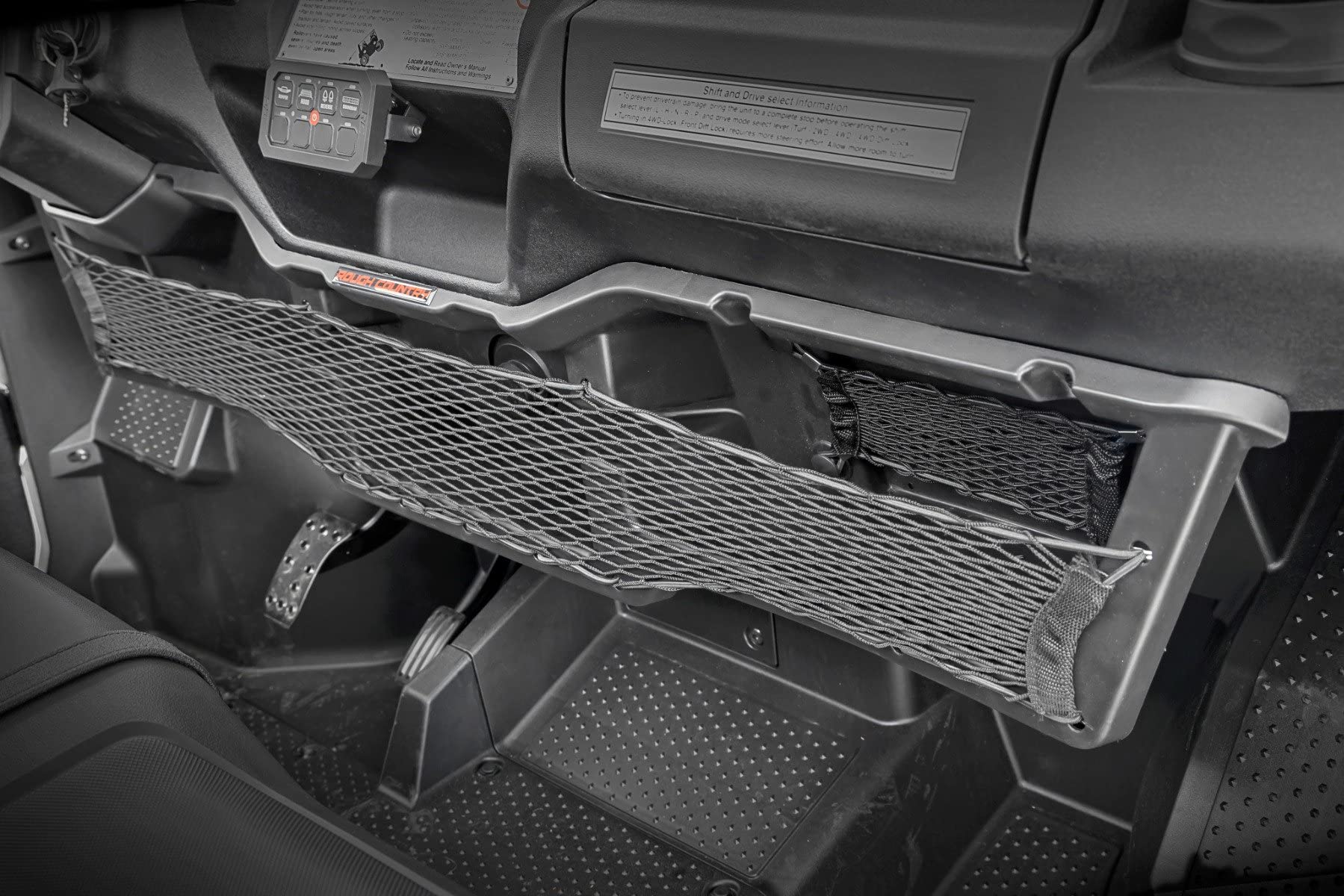 Rough Country Under Dash Storage Tray for Honda Pioneer 1000 (2016-2024) | Durable Interior Organizer for ATV Accessories | Perfect for Tools, Phones & Off-Road Gear Storage