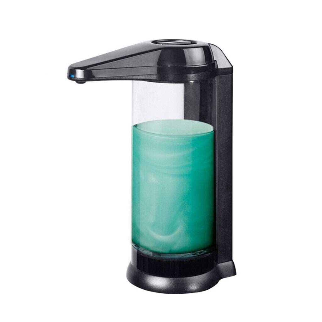 Automatic Touchless Soap Dispenser Wall Mounted - Transparent ABS Liquid Induction Soap Dispenser for Kitchen & Bathroom - Refillable Hand Soap Dispenser (Black) - Ideal for Home, Office, and Public Restrooms Hygiene