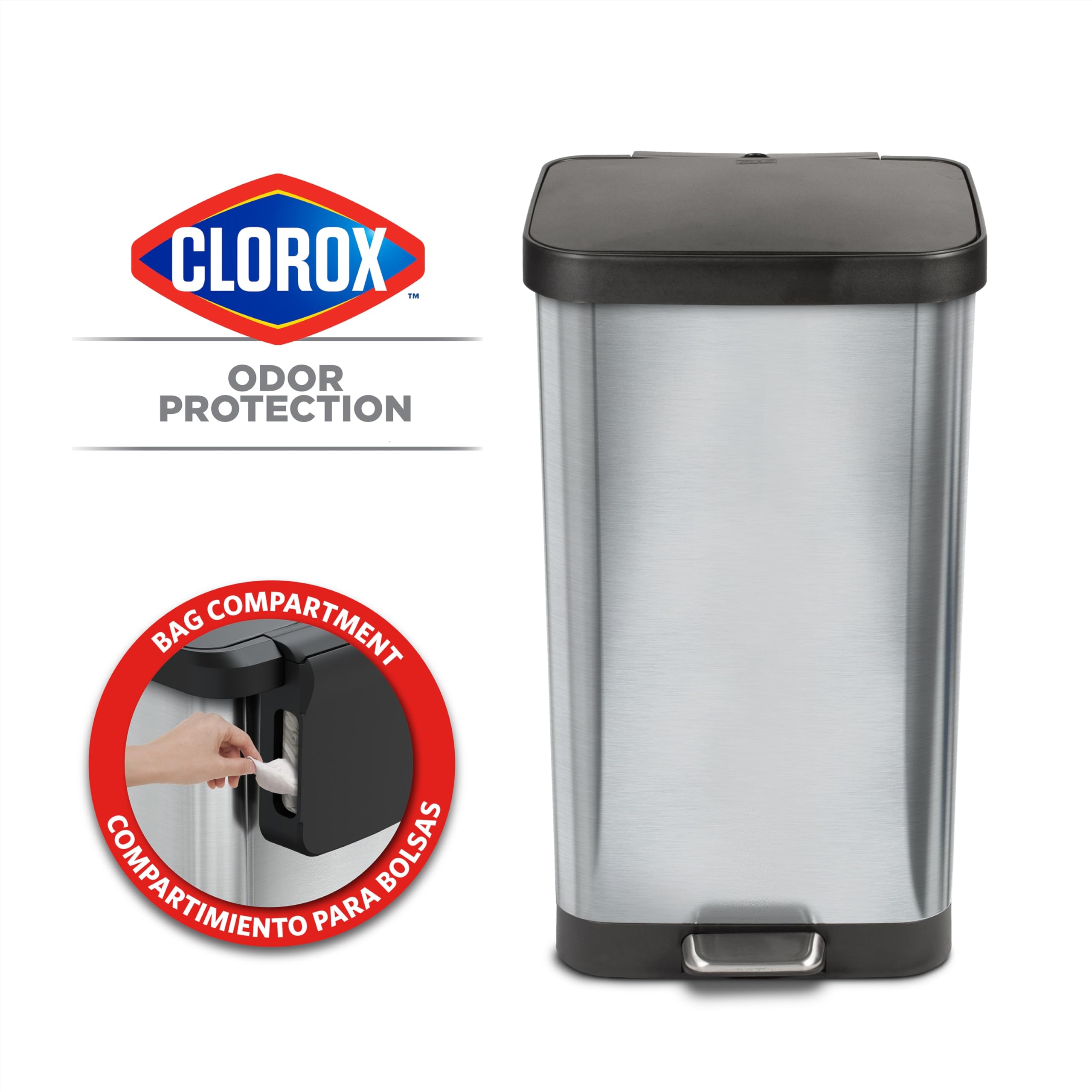 Stainless Steel Step Trash Can with Odor Protection - 20 Gallon Metal Kitchen Garbage Bin with Soft Close Lid, Foot Pedal & Waste Bag Holder | Perfect for Home, Office & Restaurant Use