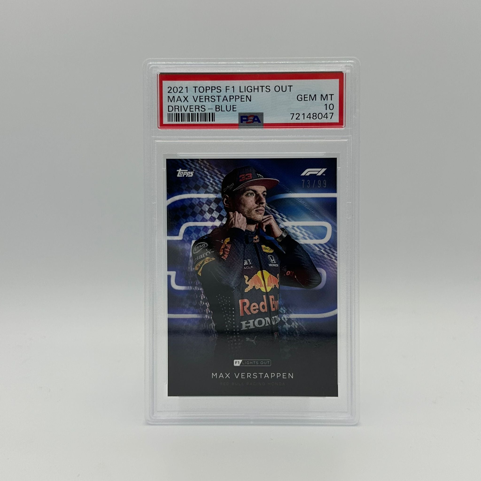PSA 10 Graded 73/99 Max Verstappen Blue Parallel Racing Card - Perfect for Collectors, Sports Memorabilia Enthusiasts & Formula 1 Fans