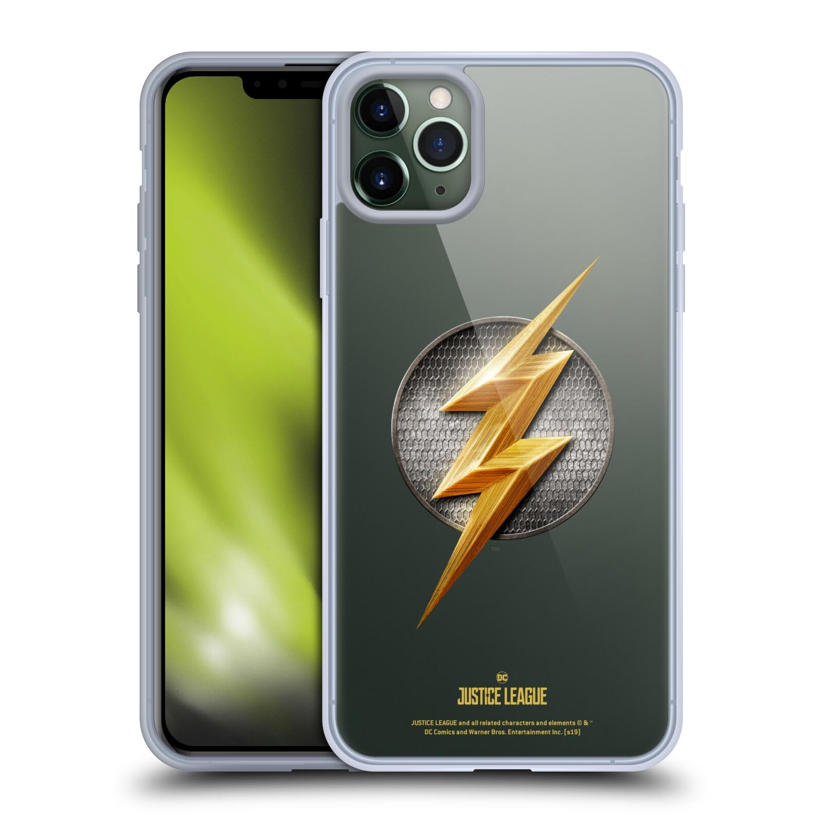 Officially Licensed Justice League The Flash Soft Gel Case for Apple iPhone 11 Pro Max - Durable Protective Phone Cover with Movie Logo - Perfect for DC Fans, Superhero Lovers & Everyday Use