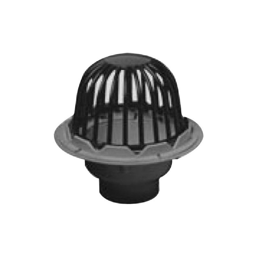 Oatey 88043 ABS Roof Drain with Cast Iron Dome and Dam Collar, 3-Inch - Heavy Duty Waterproof Drainage System for Flat Roofs, Commercial Buildings & Gutters