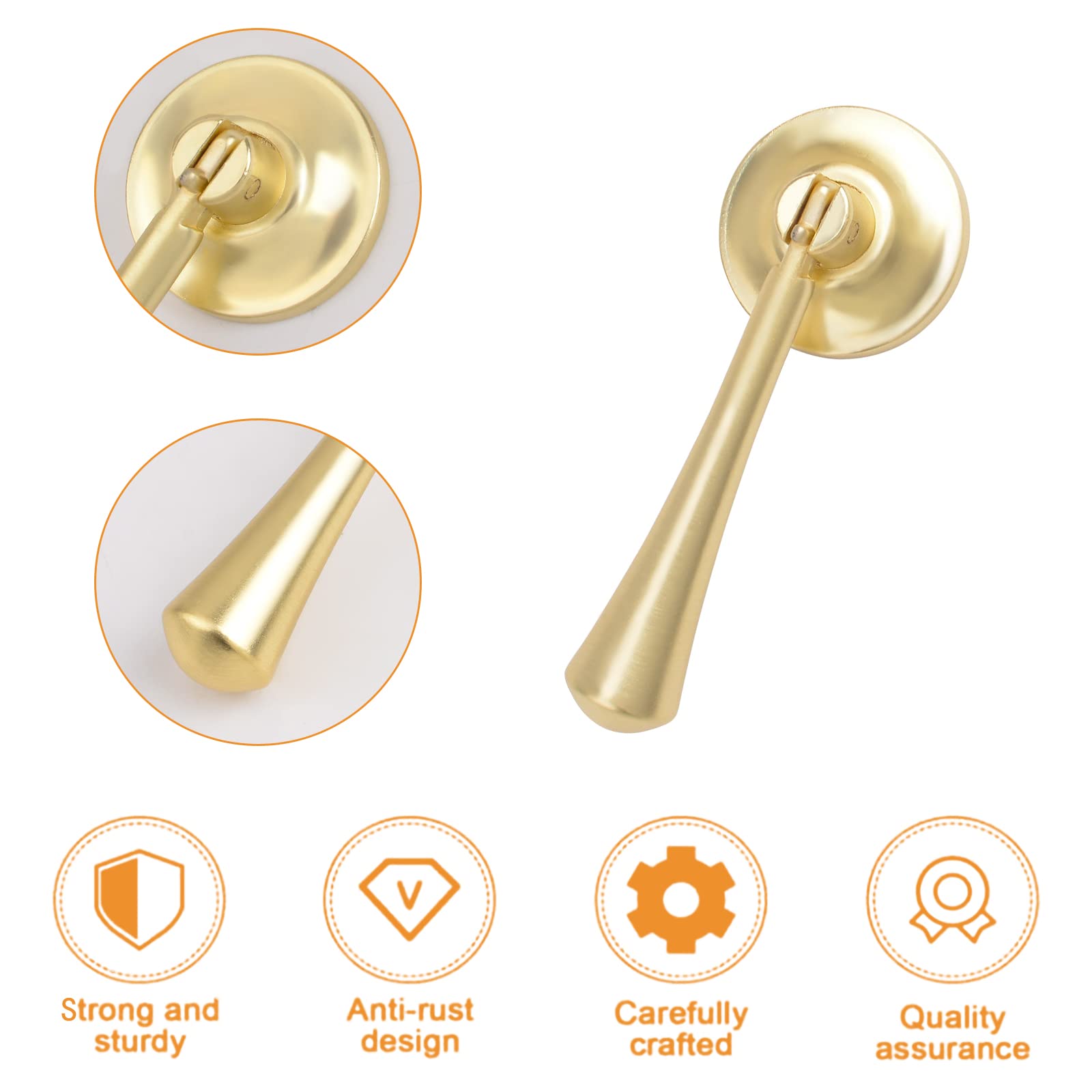 MOROBOR Teardrop-Shaped Cabinet Pulls - 4 Pack Solid Brushed Gold Drawer Handles - Zinc Alloy Knobs with Mounting Screws for Kitchen Cabinets, Dressers & Furniture - Elegant Home Decor Upgrade