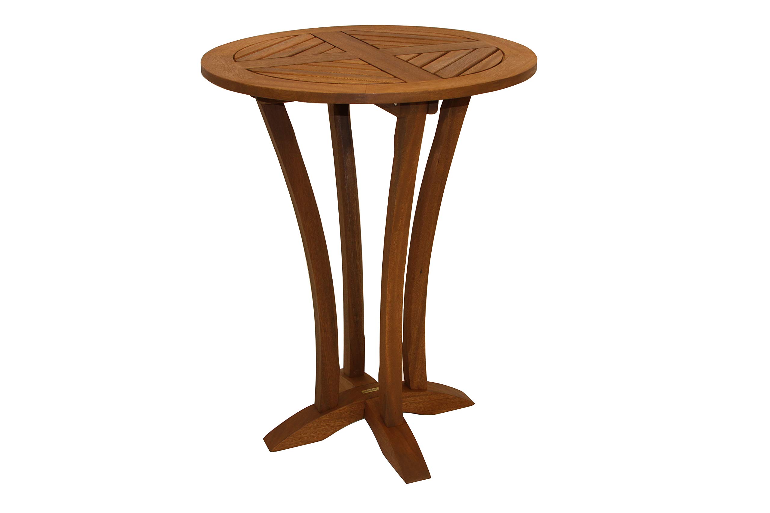 30-Inch Round Eucalyptus Bar Table for Outdoor Dining & Entertaining – Perfect for Patio, Deck, and Garden Gatherings