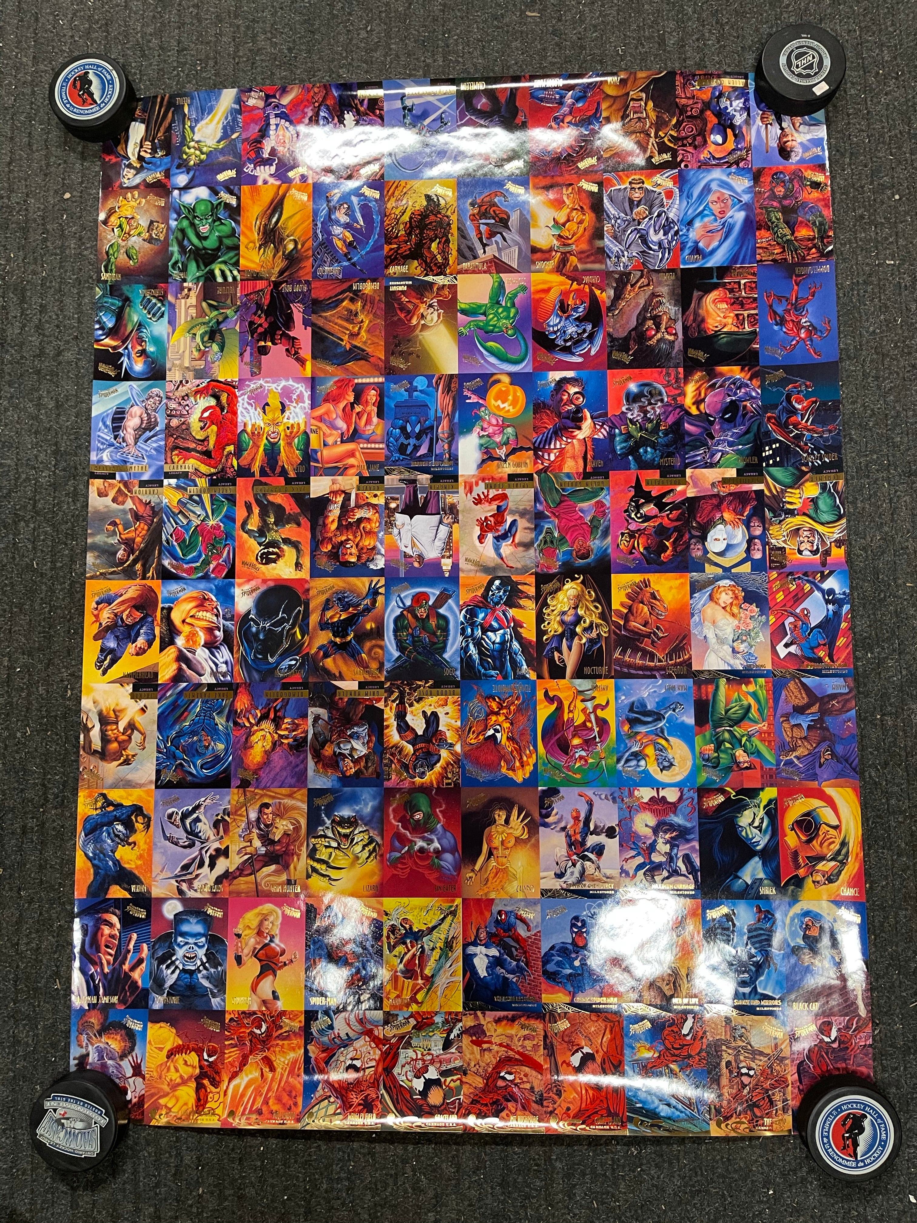 Rare 1995 Fleer Ultra Spider-Man Trading Cards & Poster Sheet - Collectible Marvel Comics Memorabilia for Display & Investment