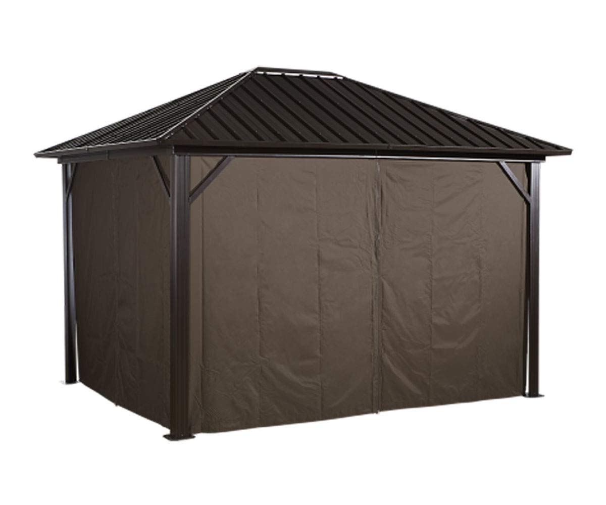 Sojag 10' x 10' Outdoor Gazebo Curtains Set of 4 - Brown Waterproof Sun Shade Panels for Patio, Deck, and Backyard Privacy Protection