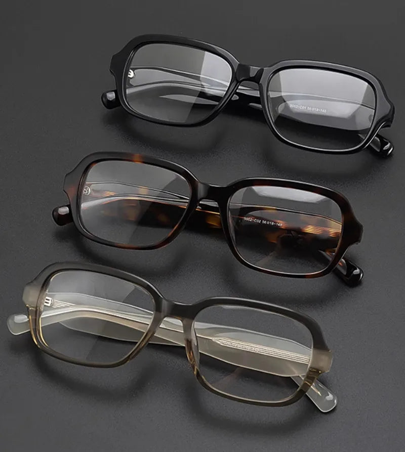 Aimee Unisex Full Rim Square Thick Acetate Eyeglasses Frame 5002 - Stylish & Durable for Men & Women - Perfect for Reading, Work, and Fashion Accessories