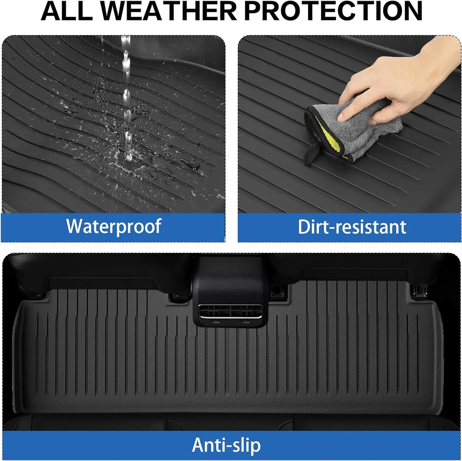 Premium All-Weather TPE Floor Mats for Tesla Model 3 (2021-2023) - 6-Piece Set with Cargo Liner & Trunk Mats - Durable, Non-Slip Car Accessories for Year-Round Protection - Perfect for Daily Commutes, Road Trips & Outdoor Adventures