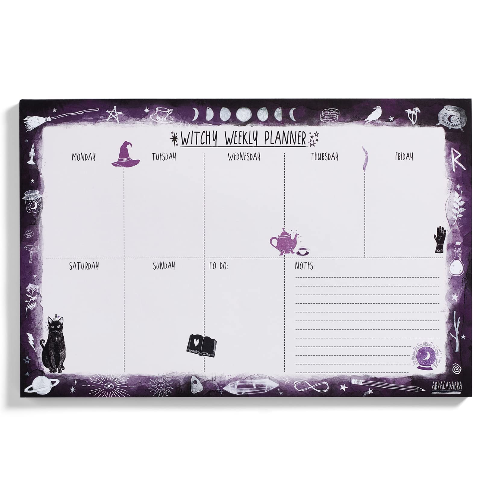 Witchy Weekly Planner Notepad - Undated Big Agenda for Office & Desk Decor - Yule & Christmas Gifts for Women 2025 | Perfect for Wiccan Altars, Gothic Home Decor & Witchcraft Journals