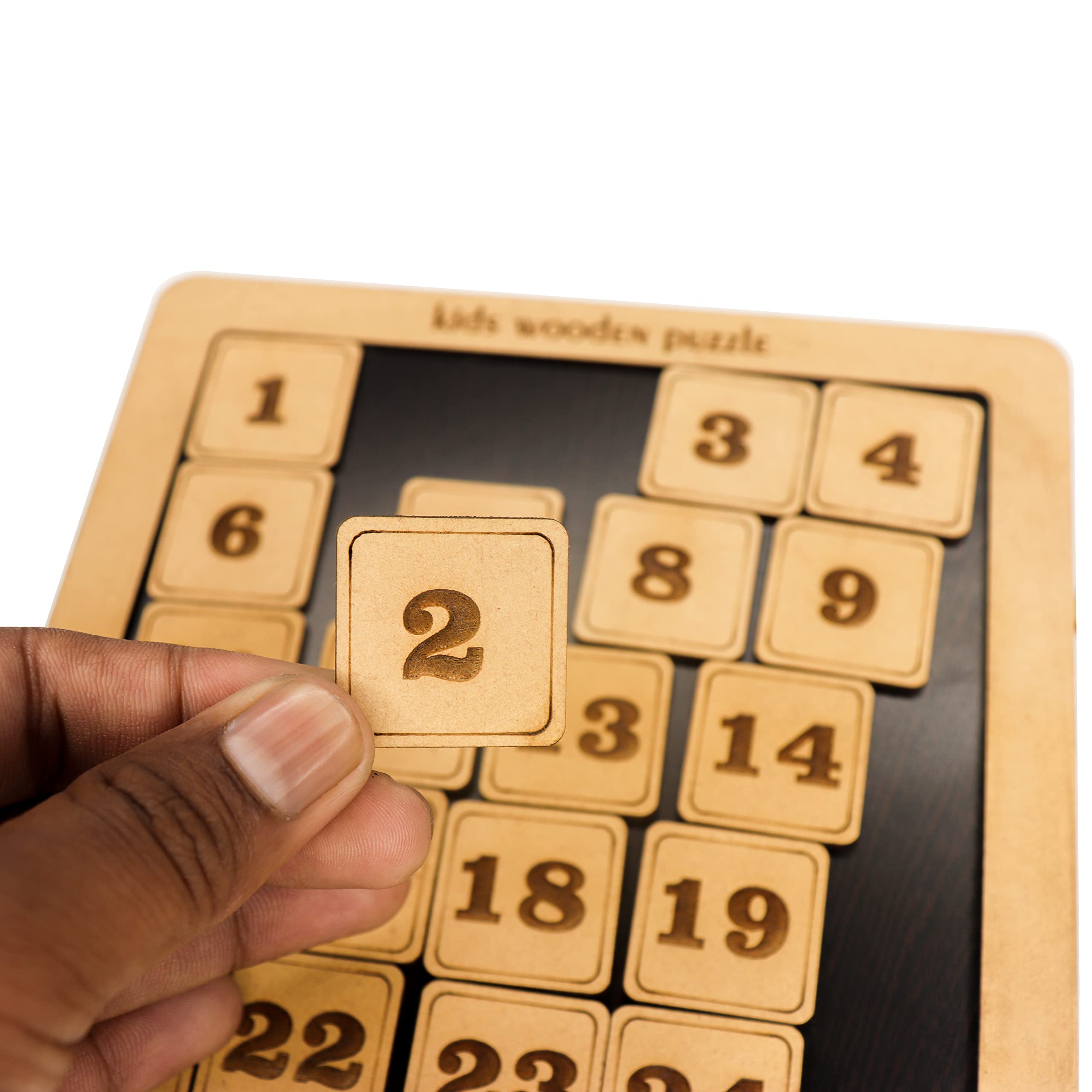StarLaser Wooden Number Slide Puzzle - Brain Boosting IQ Game for Kids Ages 3-8 | Educational Learning Toy | Perfect Birthday Gift for Boys & Girls | Fun Classroom & Homeschool Activity