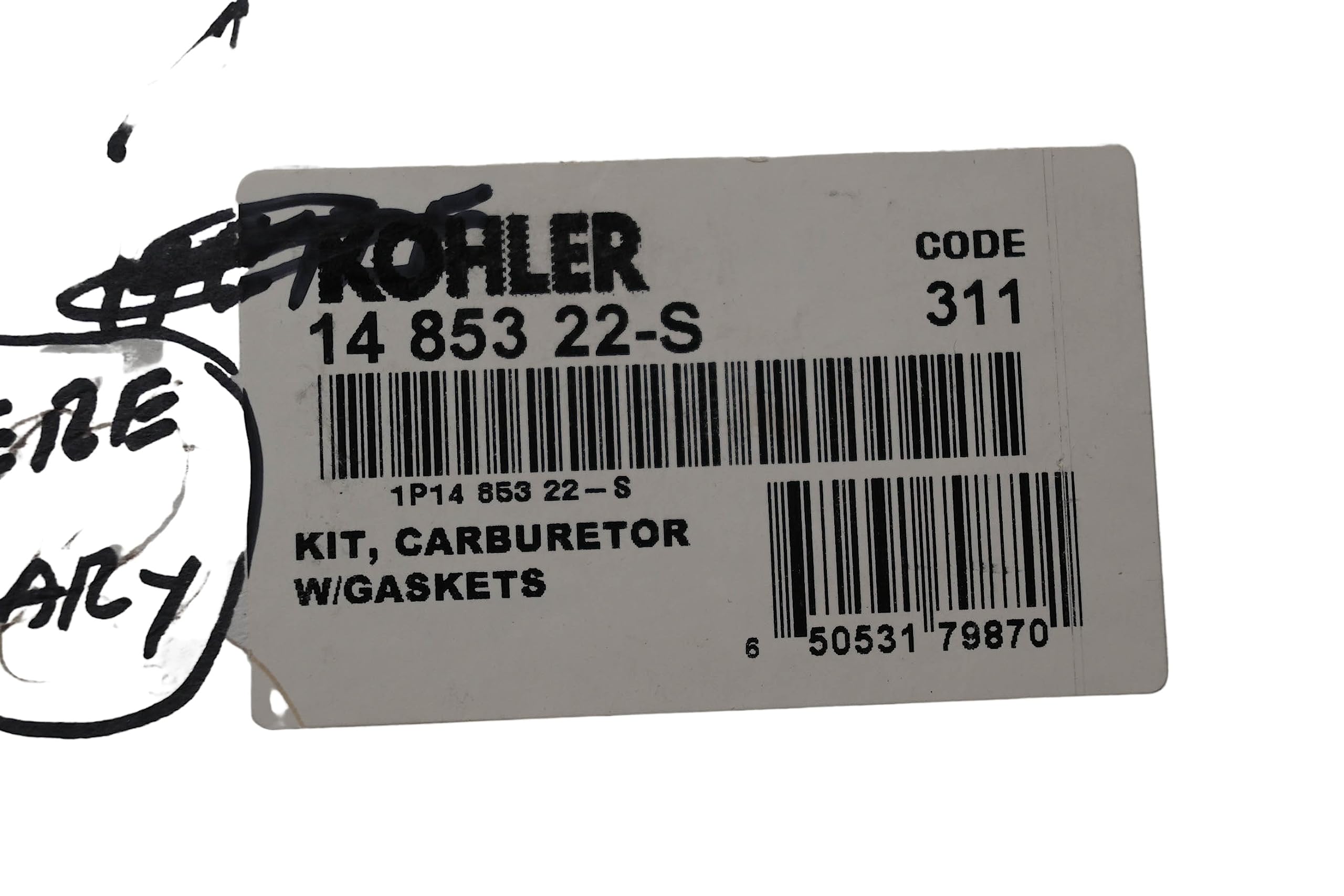 Kohler 14-853-22-S OEM Carburetor Rebuild Kit for Lawn Mowers & Garden Equipment