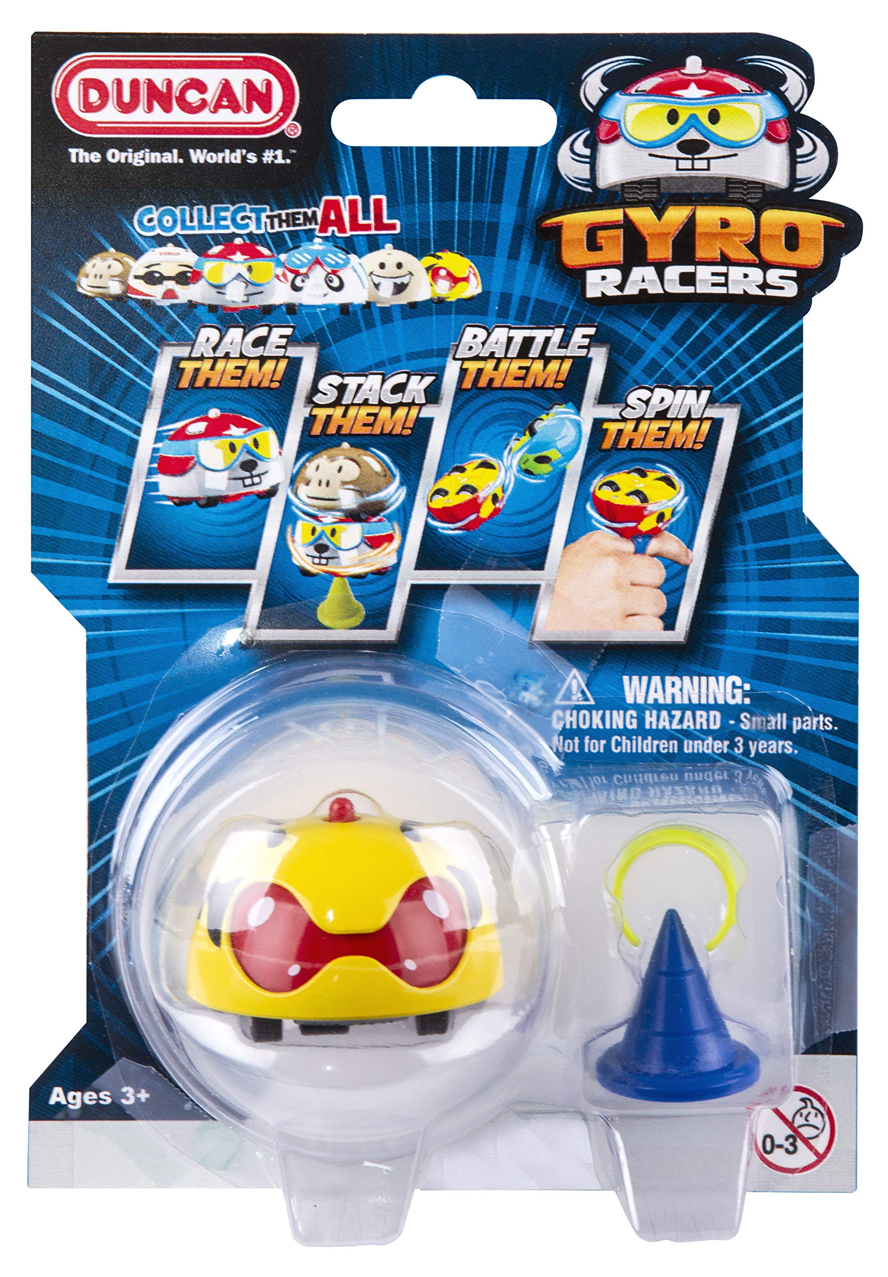 Duncan Toys Gyro Racer - High-Speed Gyroscopic Racing Car Toy with LED Lights (Bumblebee Yellow) - Perfect for Kids Outdoor Play, Birthday Gifts & STEM Learning