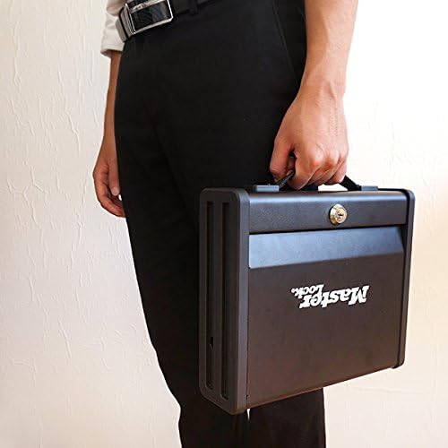 MASTER LOCK Compact Drawer Safe with Key Lock & Steel Cable - PP1KML - Small Security Lockbox for Home, Office, Closet & Travel Use
