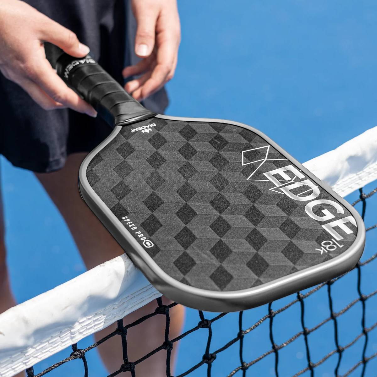 Diadem Edge 18K Speed Pro Pickleball Paddle - Carbon Fiber Face with Cushion Grip - Lightweight Performance Paddle for Competitive Play & Tournament Use