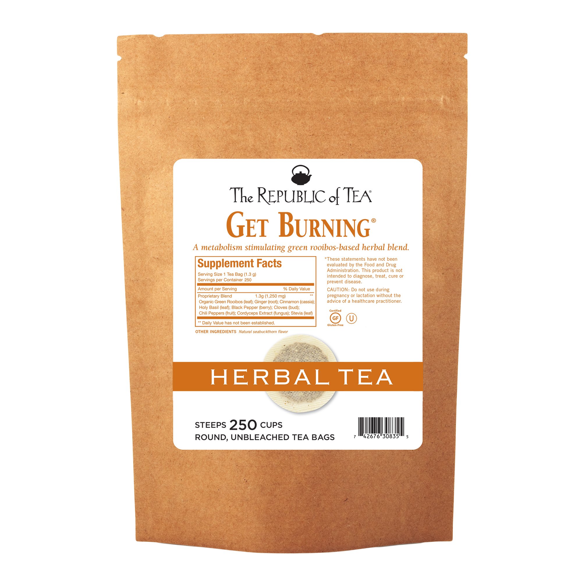 The Republic of Tea Be Active Green Rooibos Tea - 250 Tea Bags for Metabolism Boost & Weight Management | Herbal Tea for Energy & Wellness | Perfect for Morning Routine, Workout Recovery & Relaxation