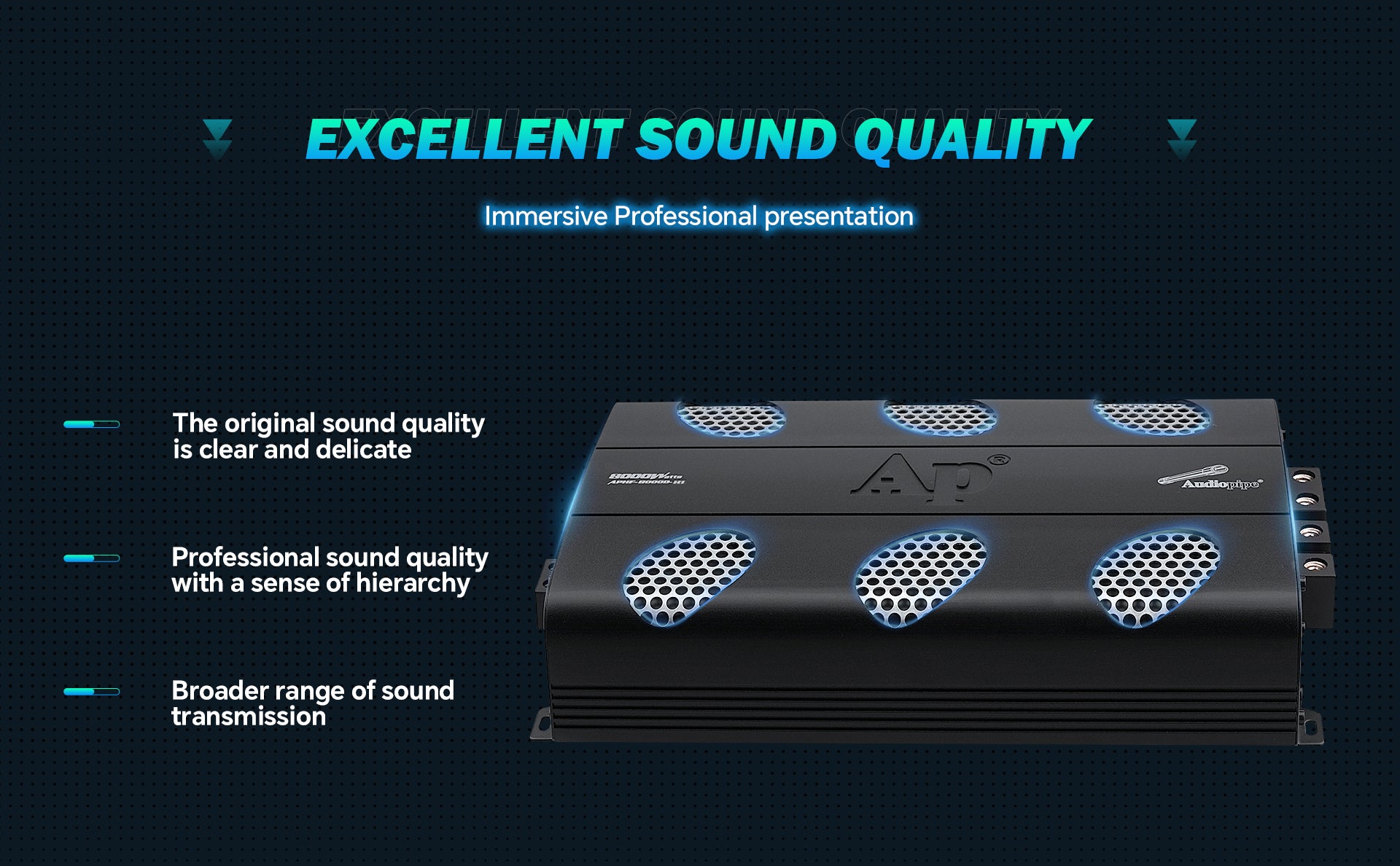 8000W Full Range Class D Mosfet Power Amplifier APHF 8000D H1 - Professional Audio System for Car, Home Theater & Live Performances