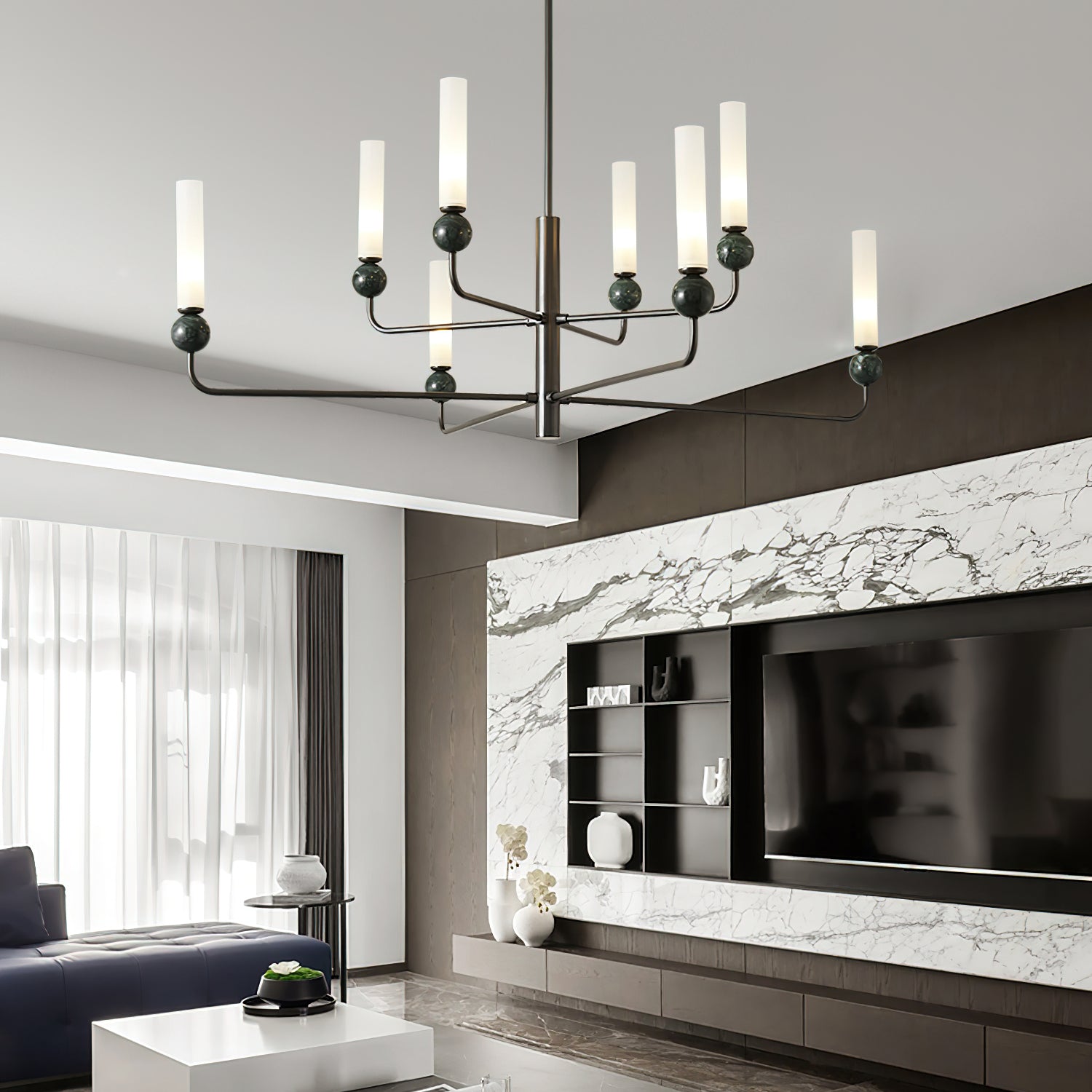 Delie Crystal Chandelier - Elegant Modern Ceiling Light Fixture for Dining Room, Bedroom & Living Room | Perfect for Home Decor, Wedding & Luxury Interior Lighting