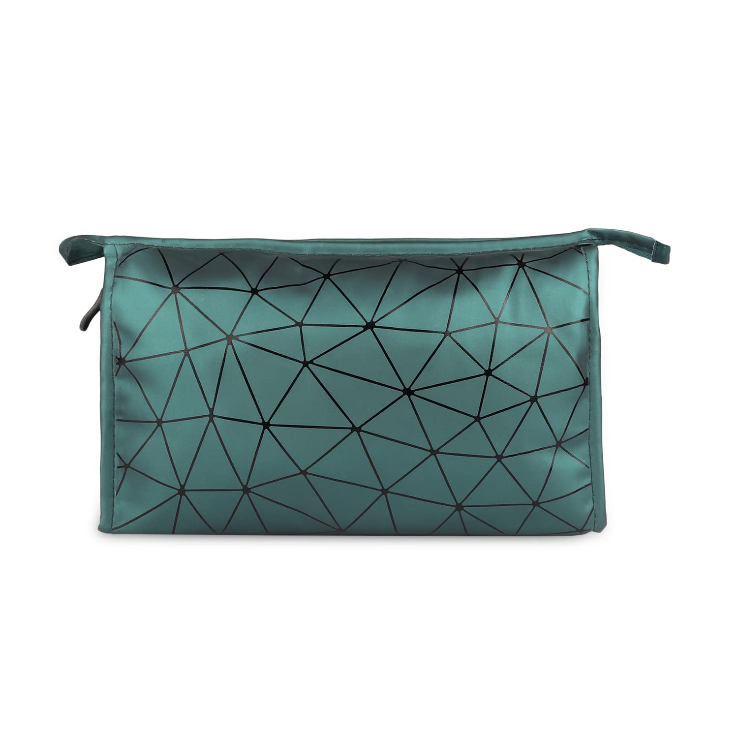**Ayaha PU Diamond Print Makeup Bag for Women - Waterproof Cosmetic Pouch for Travel, Gym & Daily Use - Stylish Makeup Organizer for Brushes & Accessories (Green)**