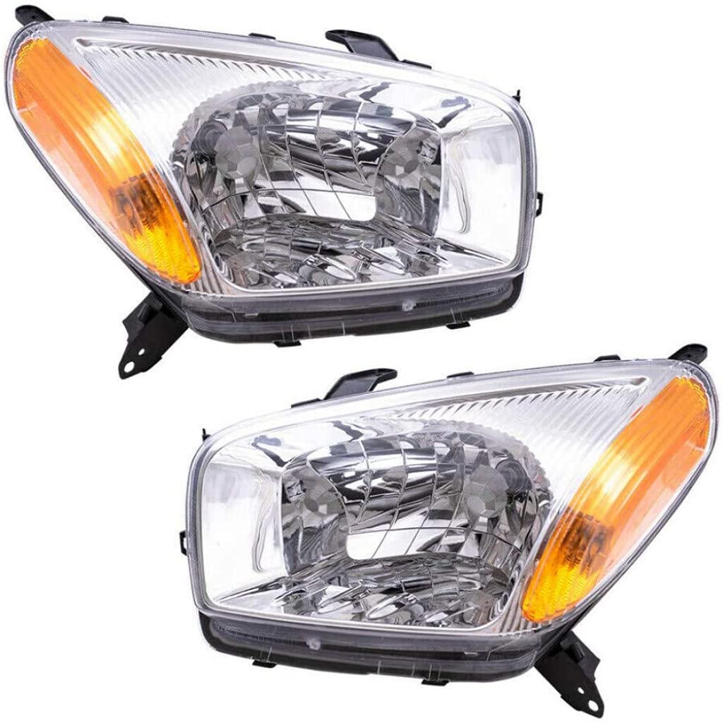 2001-2003 Toyota RAV4 Replacement Headlight Assembly Pair - Driver & Passenger Side (TO2502143 TO2503143 | 81150-42190 81110-42190) - Perfect for Night Driving & Foggy Conditions