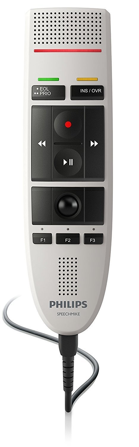 Philips LFH3200 SpeechMike USB Dictation Microphone with Push Button Control - Professional Voice Recording for Medical Transcription, Legal Documentation & Office Dictation