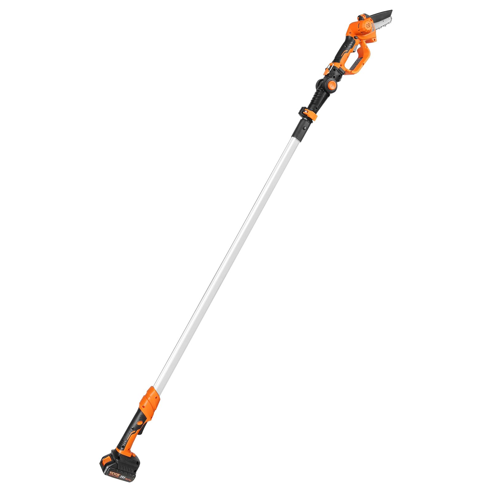 VEVOR 20V 4Ah Cordless Pole Saw & Mini Chainsaw 2-in-1 Combo Kit - 5-inch Chainsaw with 14-Foot Extendable Pole for Tree Trimming, Wood Cutting, and Garden Maintenance (Includes Battery & Blade Cover) - Perfect for Landscaping, Yard Work, and DIY Home Projects