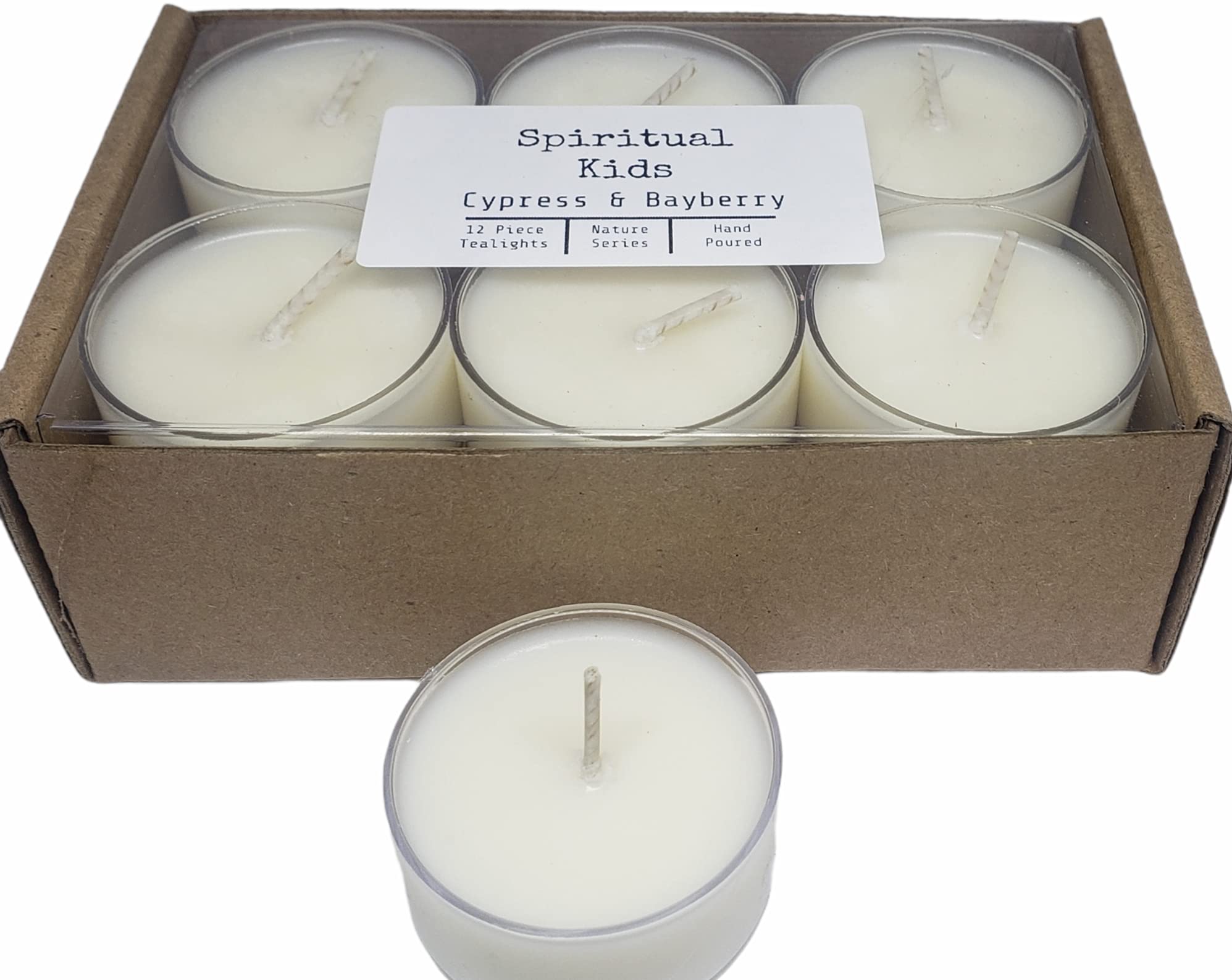 Premium All-Natural Soy Wax Tealights - Cypress & Bayberry Scented with Essential Oils, Hand-Poured, 12 Count - Perfect for Relaxation, Aromatherapy, and Home Decor