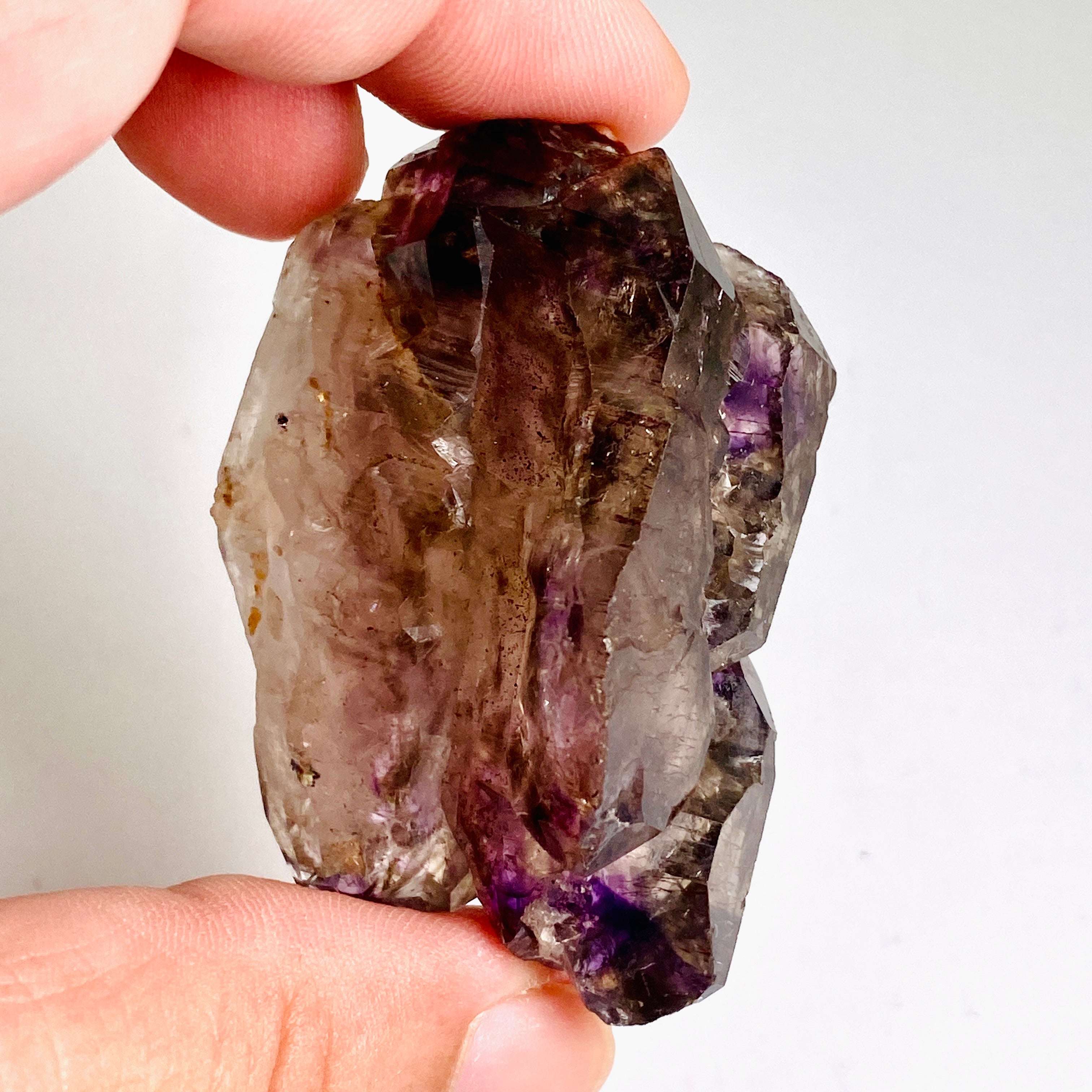 Natural Smokey Amethyst Elestial Crystal with Unique Inclusions - Similar to Super Seven & Brandberg (CR3725) - Perfect for Meditation, Energy Healing & Crystal Collection