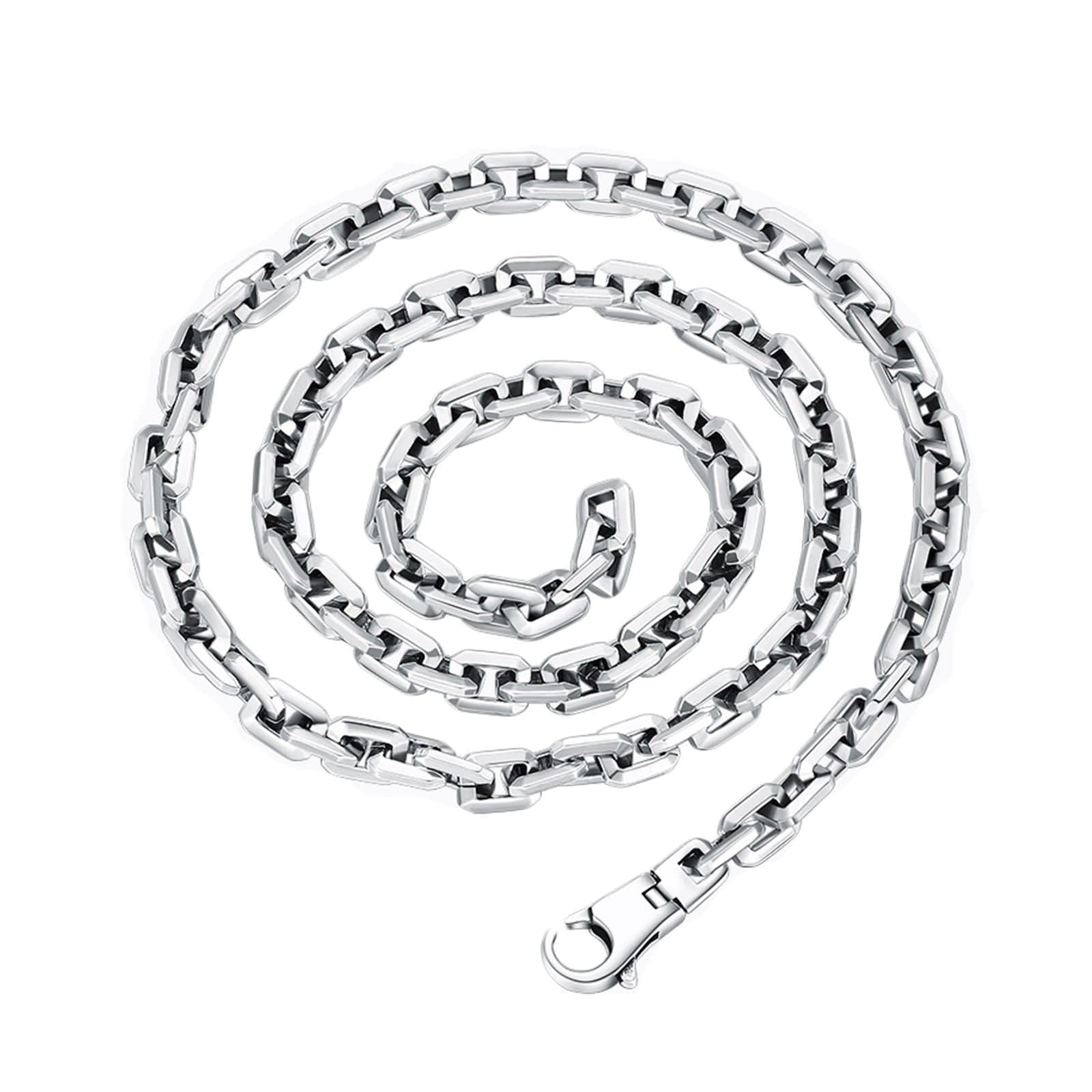 6mm Sterling Silver Pendant Necklace Chain for Men - 20 Inch Link Chain for Everyday Wear, Gifts & Special Occasions
