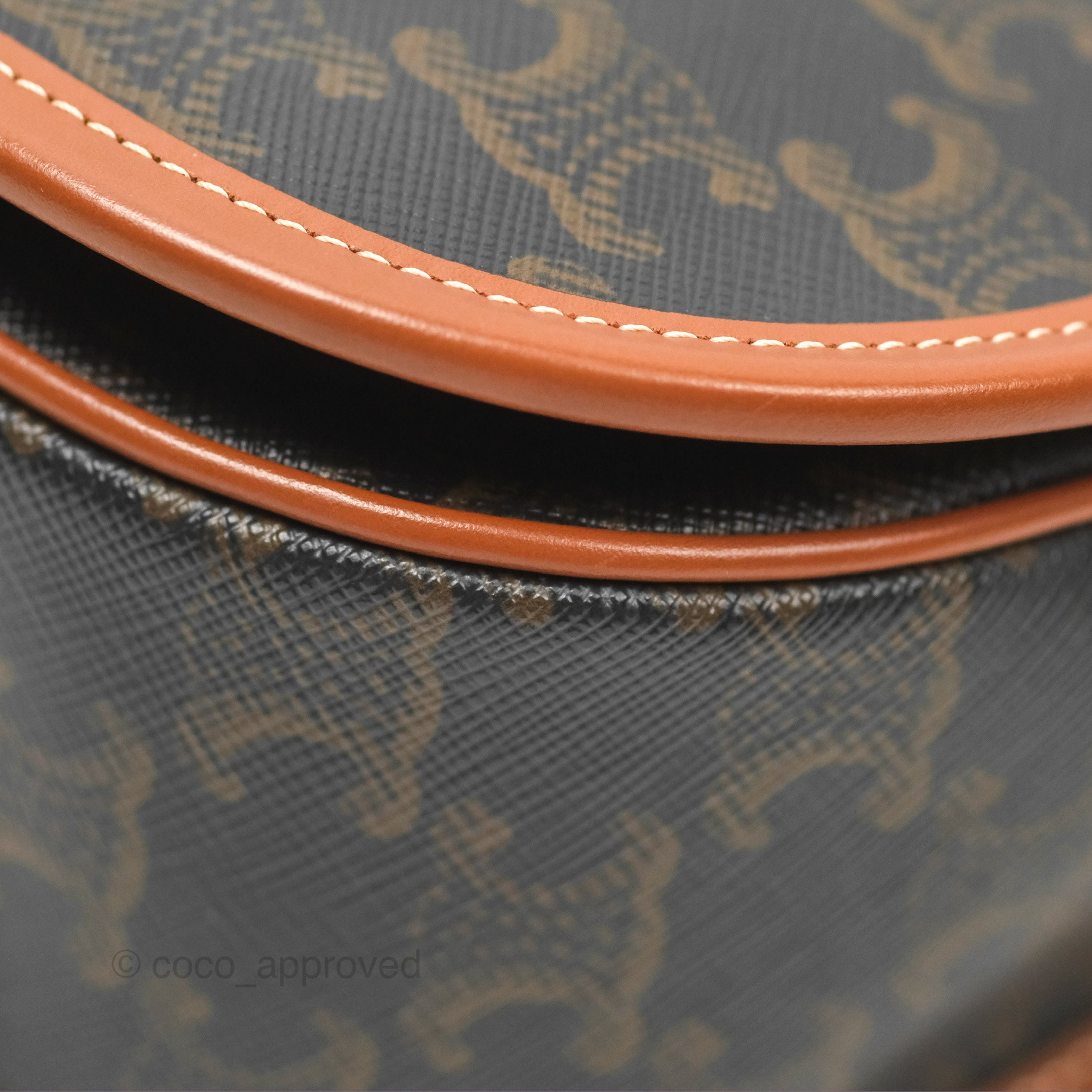Celine Medium Folco Bag Triomphe Canvas Tan Crossbody Shoulder Bag for Women - Perfect for Work, Travel & Everyday Use