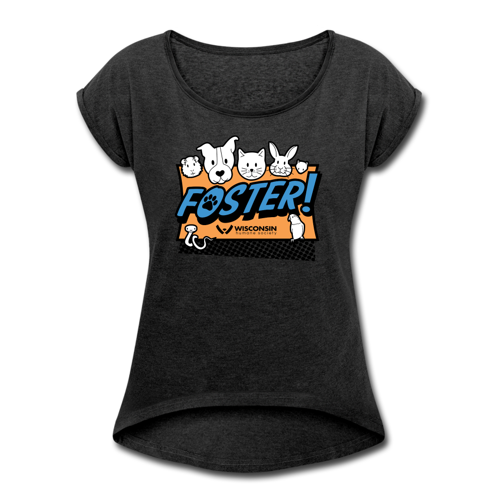 Foster Logo Roll Cuff T-Shirt - Stylish Casual Short Sleeve Tee for Men & Women | Perfect for Everyday Wear, Street Fashion & Outings