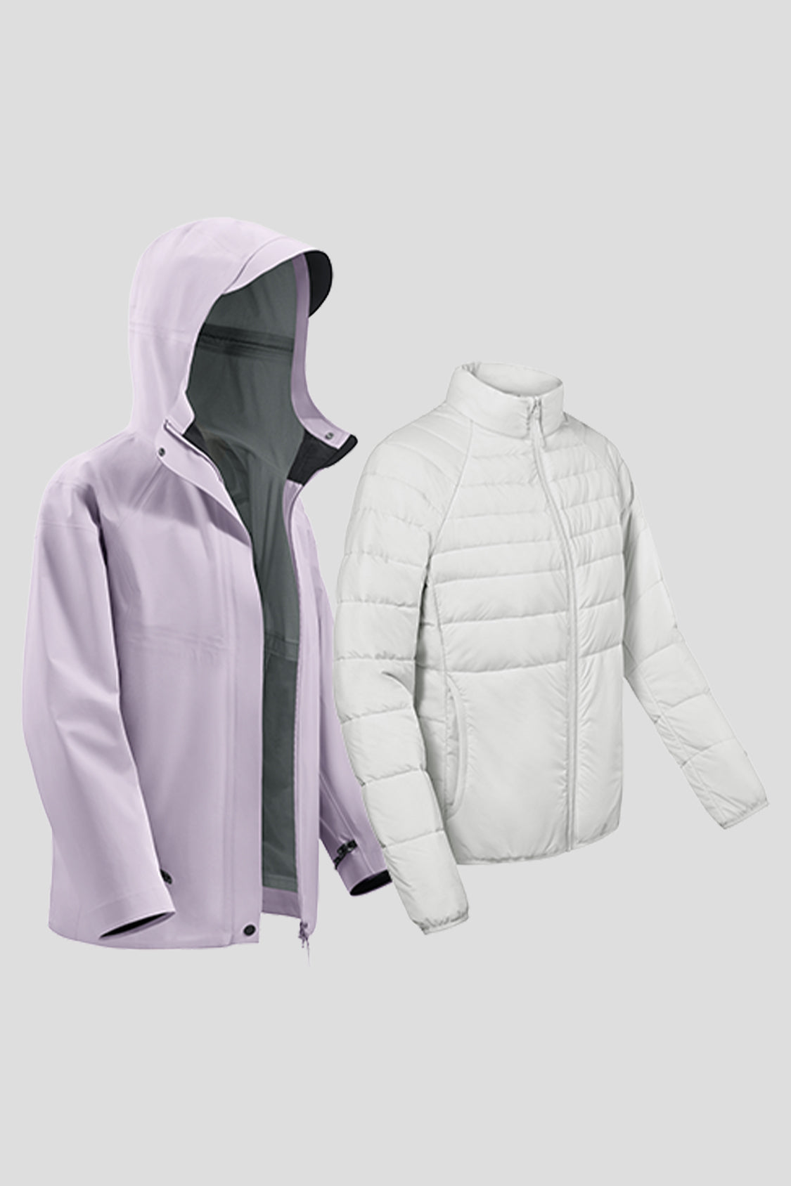 Women's 3-in-1 Waterproof Windproof Fleece Lined Interchangeable Jacket - Outdoor Hiking, Skiing & Winter Travel Coat