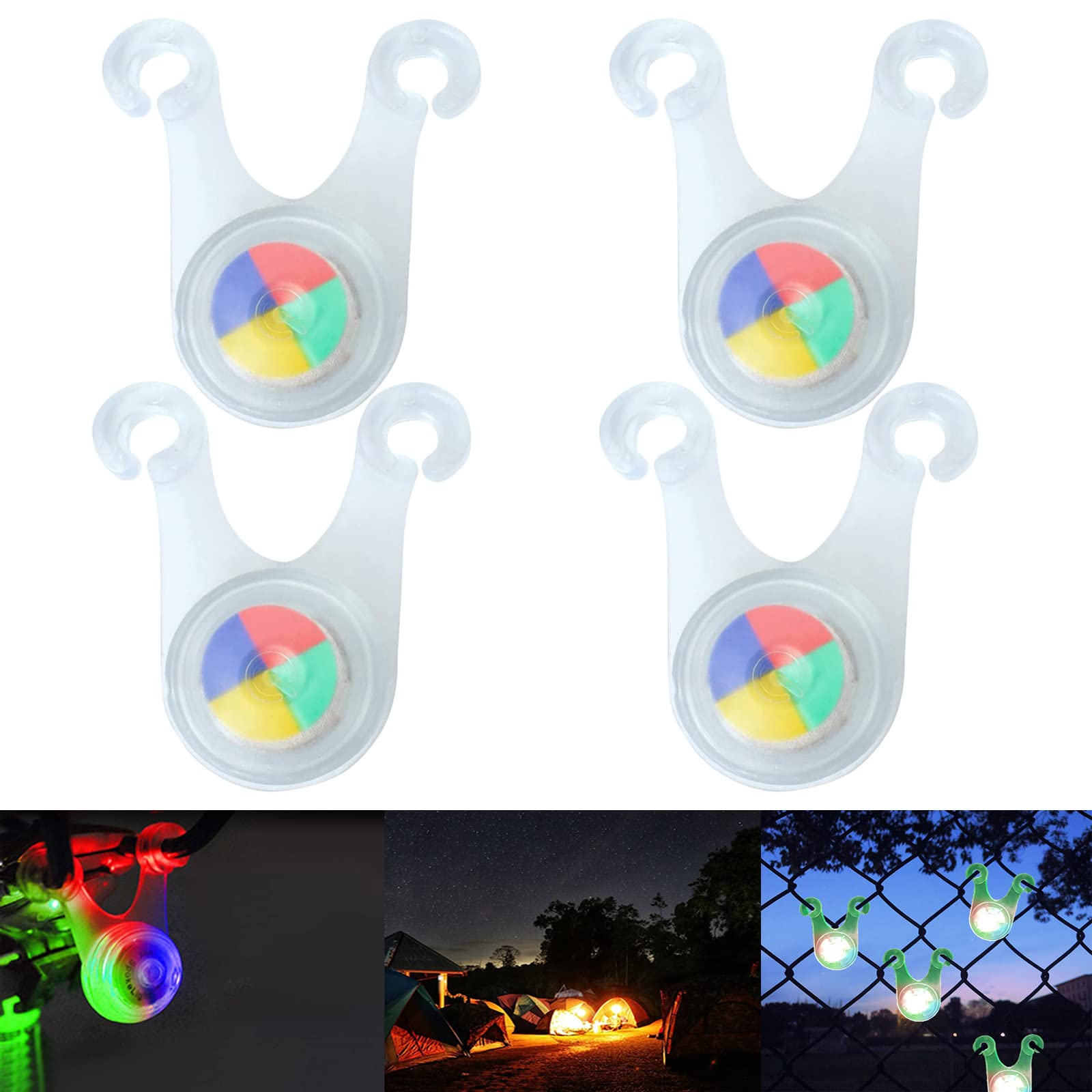 4 Pack LED Bike Tail Lights - Waterproof Bicycle Rear Safety Lights with Strobe & Reflector for Night Cycling, Camping, Hiking - Essential Gear for Outdoor Adventures