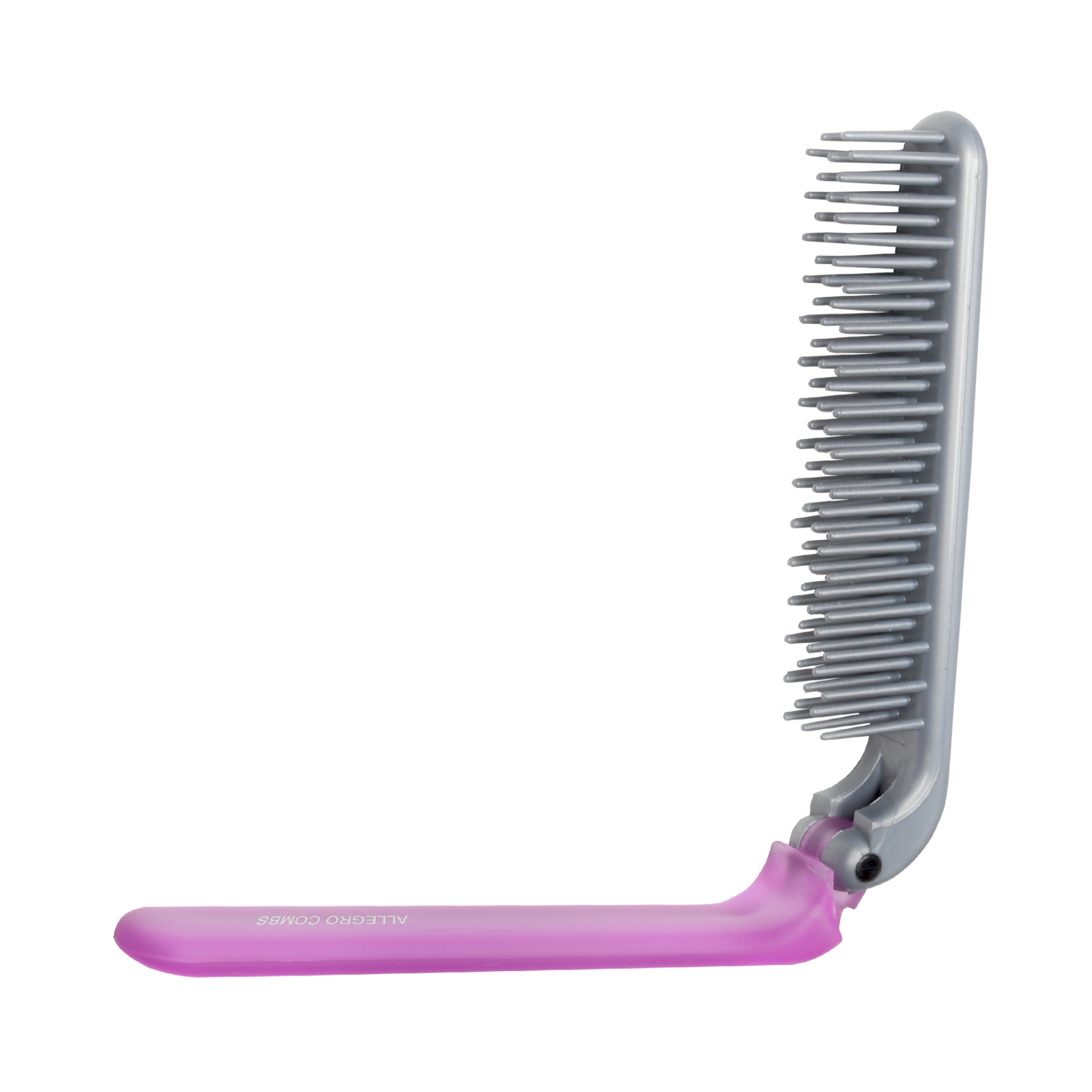 Allegro Combs ScalpCaress Mini Foldable Hairbrush - Portable Travel Hair Brush for Detangling & Scalp Massage - Perfect for Purse, Gym Bag & On-the-Go Styling