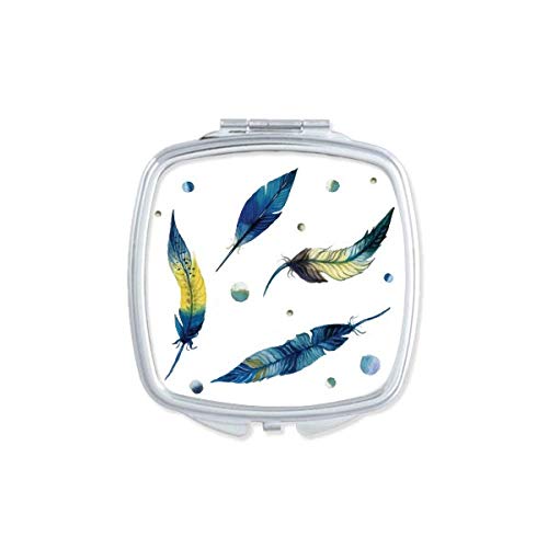 DIYthinker Feather Colorful Spot Beautiful Silence Mirror - Portable Compact Double Sided Glass Makeup Mirror for Travel, Home, and Office Use