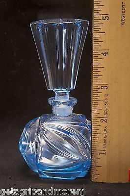 Vintage German Blue Glass Decanter with Stopper - Unique Antique Wine Bottle for Home Bar, Dinner Parties & Gift Giving
