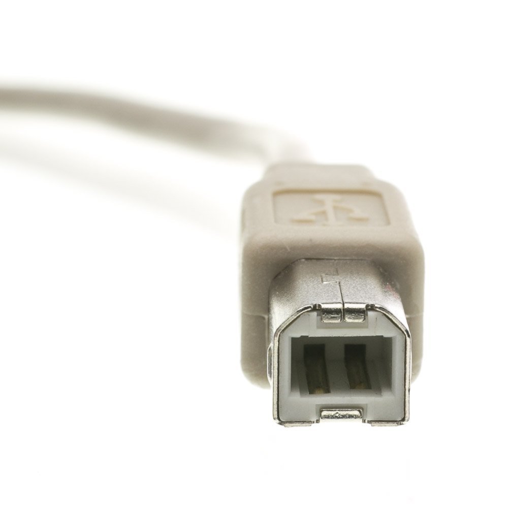 25FT USB 2.0 Printer Scanner Cable Male to Male - Beige Extended Cord for Epson Dell Canon Lexmark HP - Perfect for Office Printers, Home Scanning & Multi-Device Connectivity