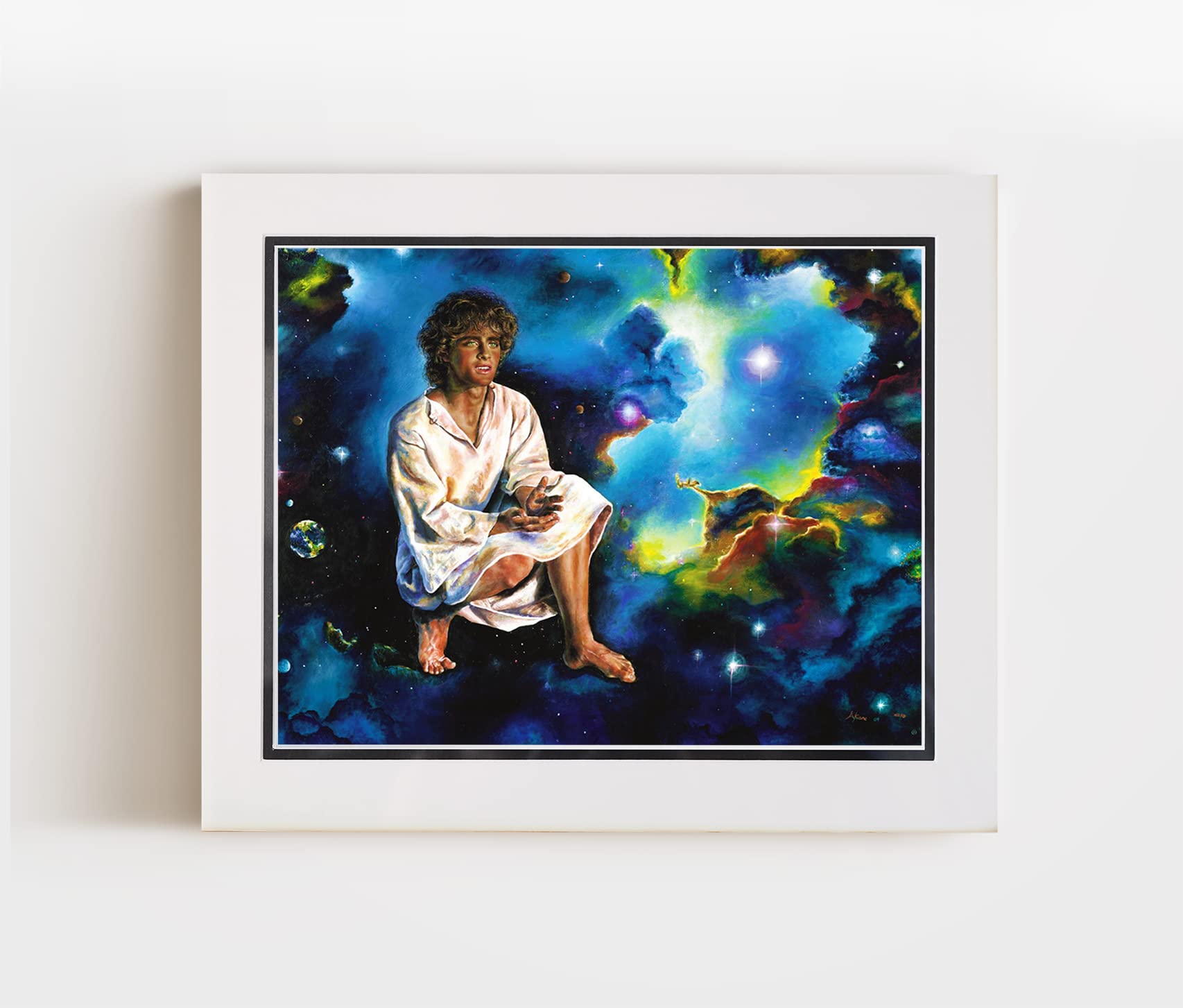 8x10 Double Matted Print - Akiane Kramarik Jesus The Missing Years Artwork | Religious Wall Decor for Home, Church & Office