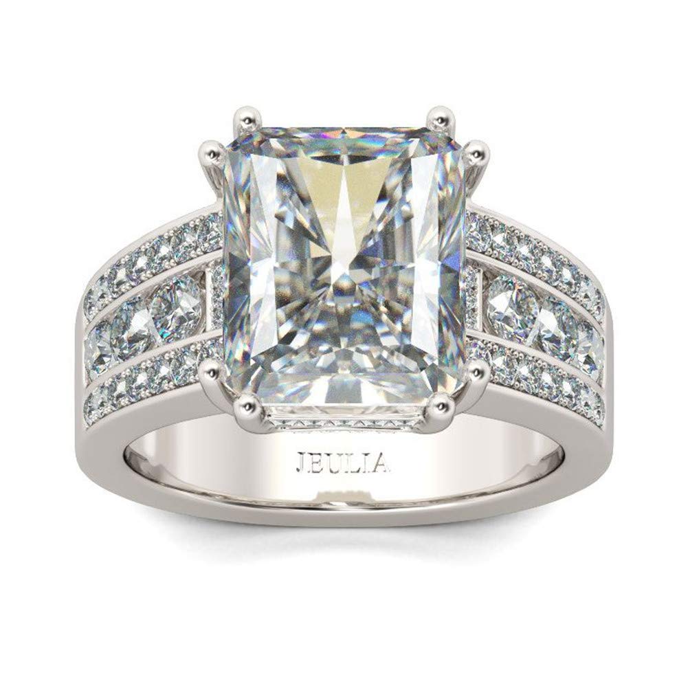 1.5 Carat Radiant Cut Cubic Zirconia Engagement Ring for Women - Sterling Silver Solitaire Wedding Band - Anniversary Promise Gift for Her - Perfect for Proposals, Weddings & Romantic Occasions