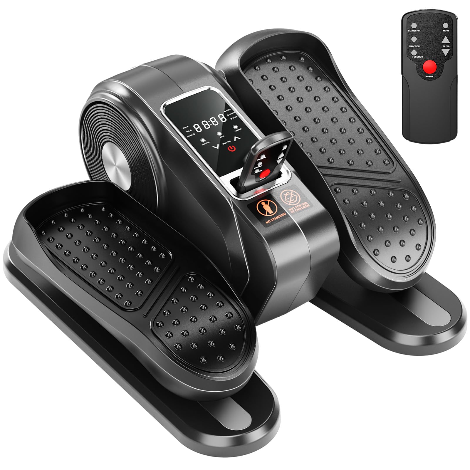 Under Desk Elliptical Machine - Quiet Portable Leg Exerciser for Home & Office Use with LCD Monitor, Remote Control & Massage Pedals - Ideal for Seniors, Sedentary Workers & Physical Therapy