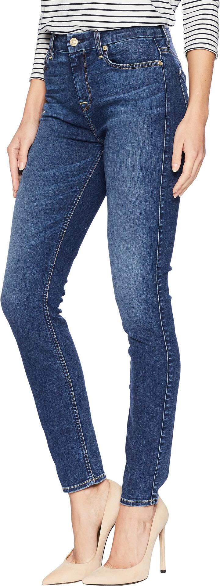 7 For All Mankind B(Air) High-Waisted Ankle Skinny Jeans in Echo Bair Echo - Women's Stretch Denim Pants for Casual Wear & Night Out