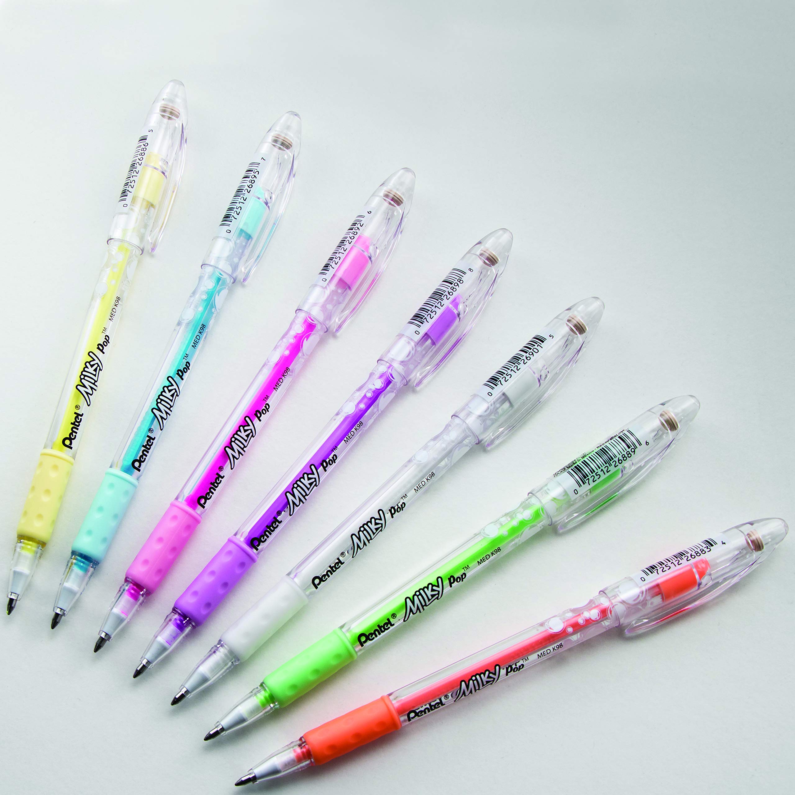 Pentel Milky Pop Pastel Gel Pen Set - 0.8mm Medium Point, 12 Pink Ink Pens (K98-LP) for Journaling, Note Taking & Creative Writing