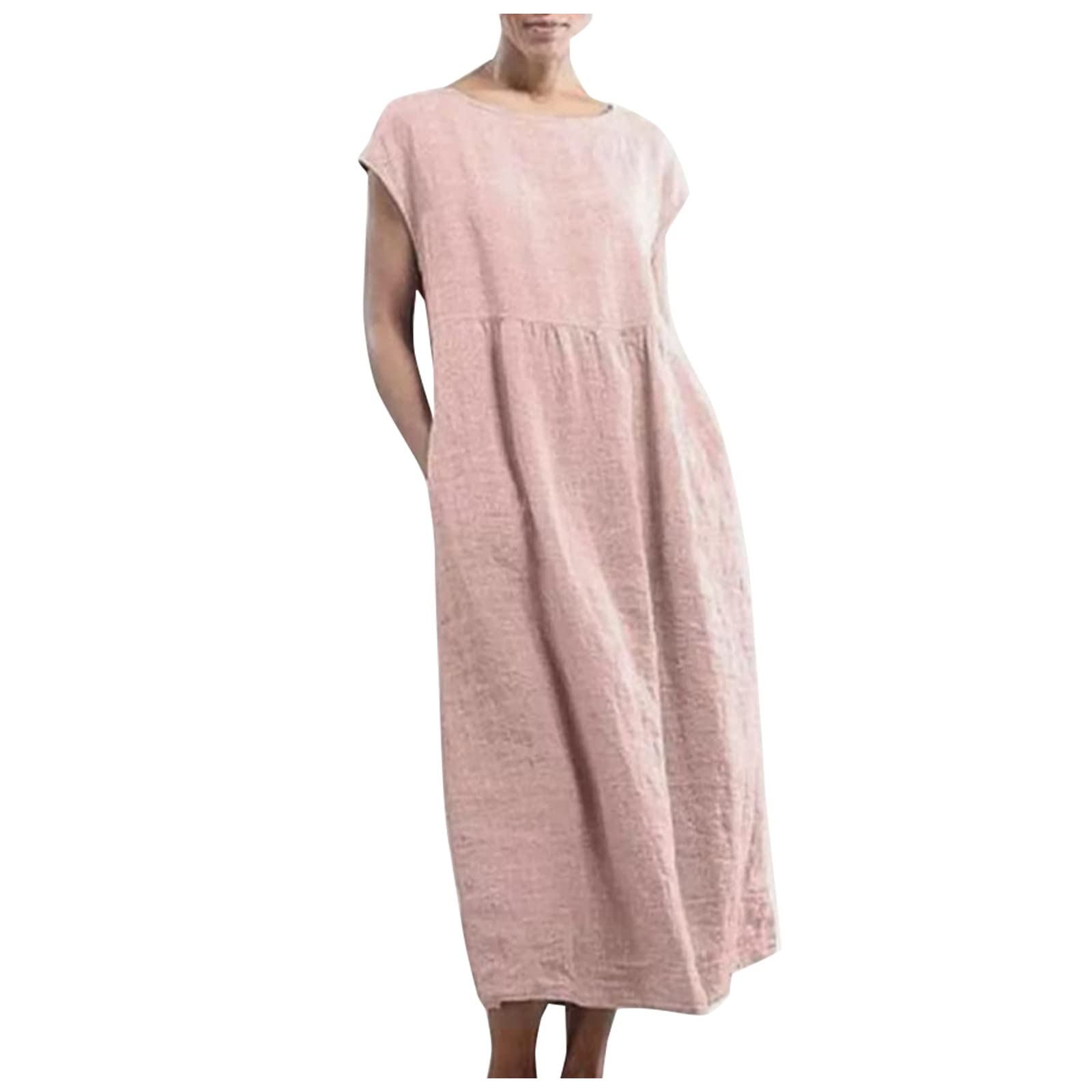 Floral Modest Midi Dress for Women - Casual Summer Beach Dress with Pockets | Teacher Dress | Perfect for Vacation, Church & Everyday Wear