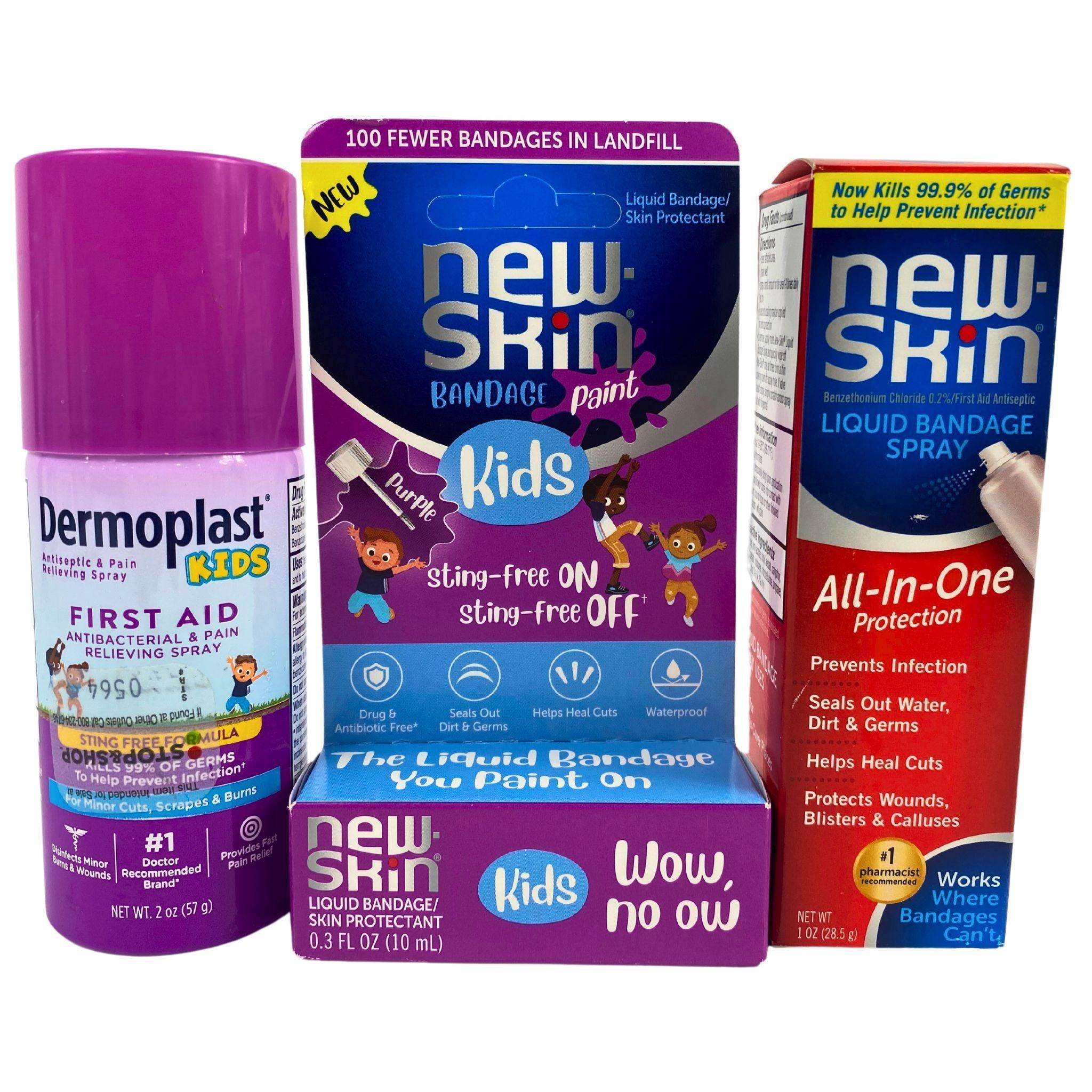 Dermoplast & New Skin Kids Assorted Bandage Mix (40 Pcs) - First Aid for Cuts, Scrapes & Minor Wounds - Perfect for School, Playtime & Outdoor Activities