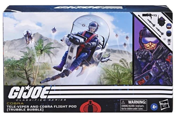 G.I. Joe Classified Series Tele-Viper & Cobra Flight Pod (Trouble Bubble) 6-Inch Action Figure Set - Collectible Military Toy for Display & Play Battles