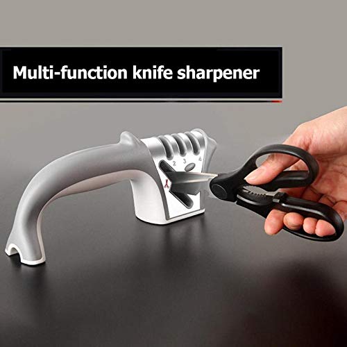 4-in-1 Multi-functional Knife Sharpener - Handheld Kitchen Tool with Tungsten, Diamond & Ceramic Whetstone for Home & Professional Use | Perfect for Chefs, Camping & Outdoor Cooking (Color: B)