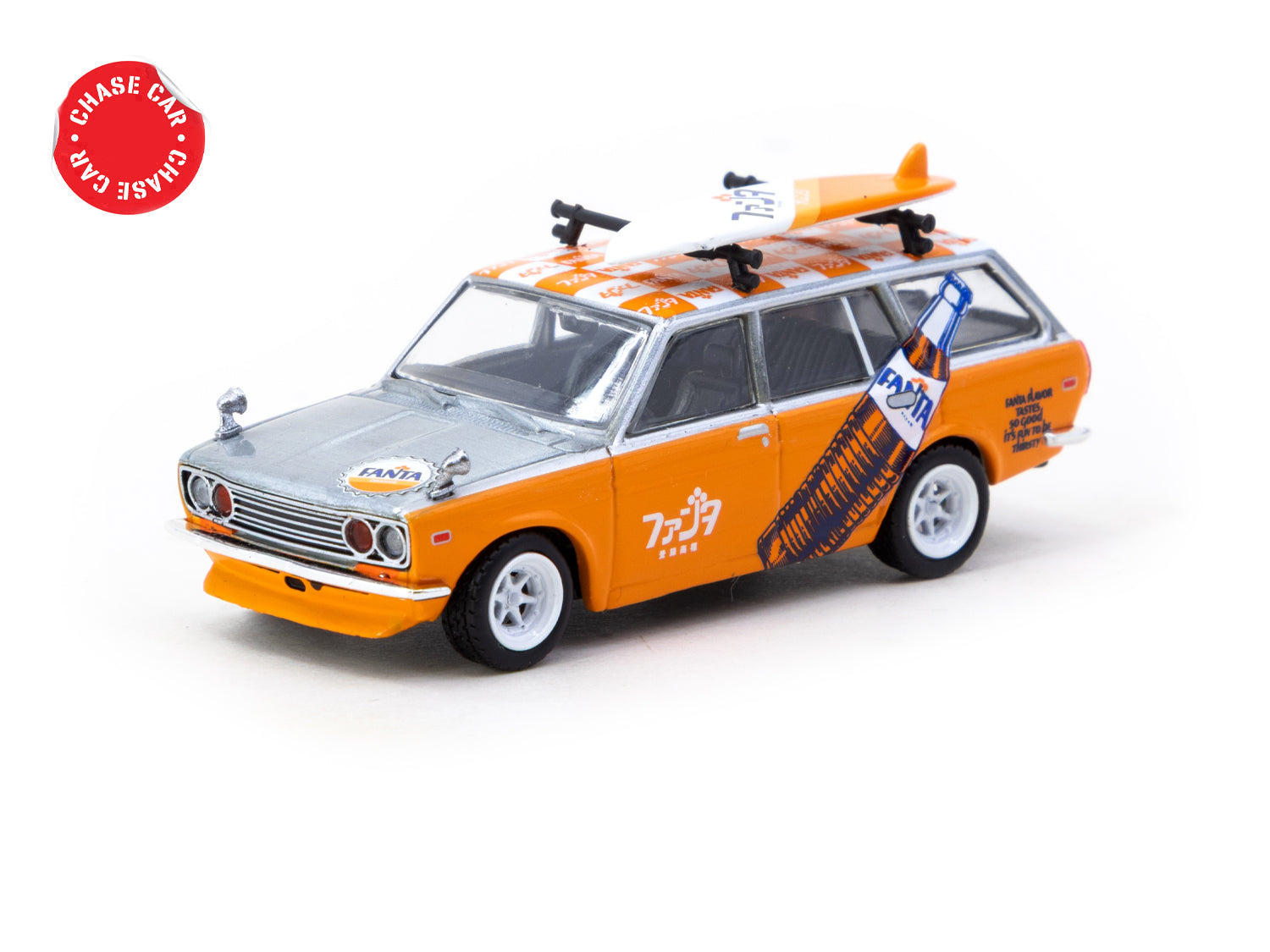 Tarmac Works 1/64 Scale Datsun Bluebird 510 Wagon Diecast Model Car - FANTA GLOBAL64 Collection - Perfect for Collectors, Display, and Racing Scenes