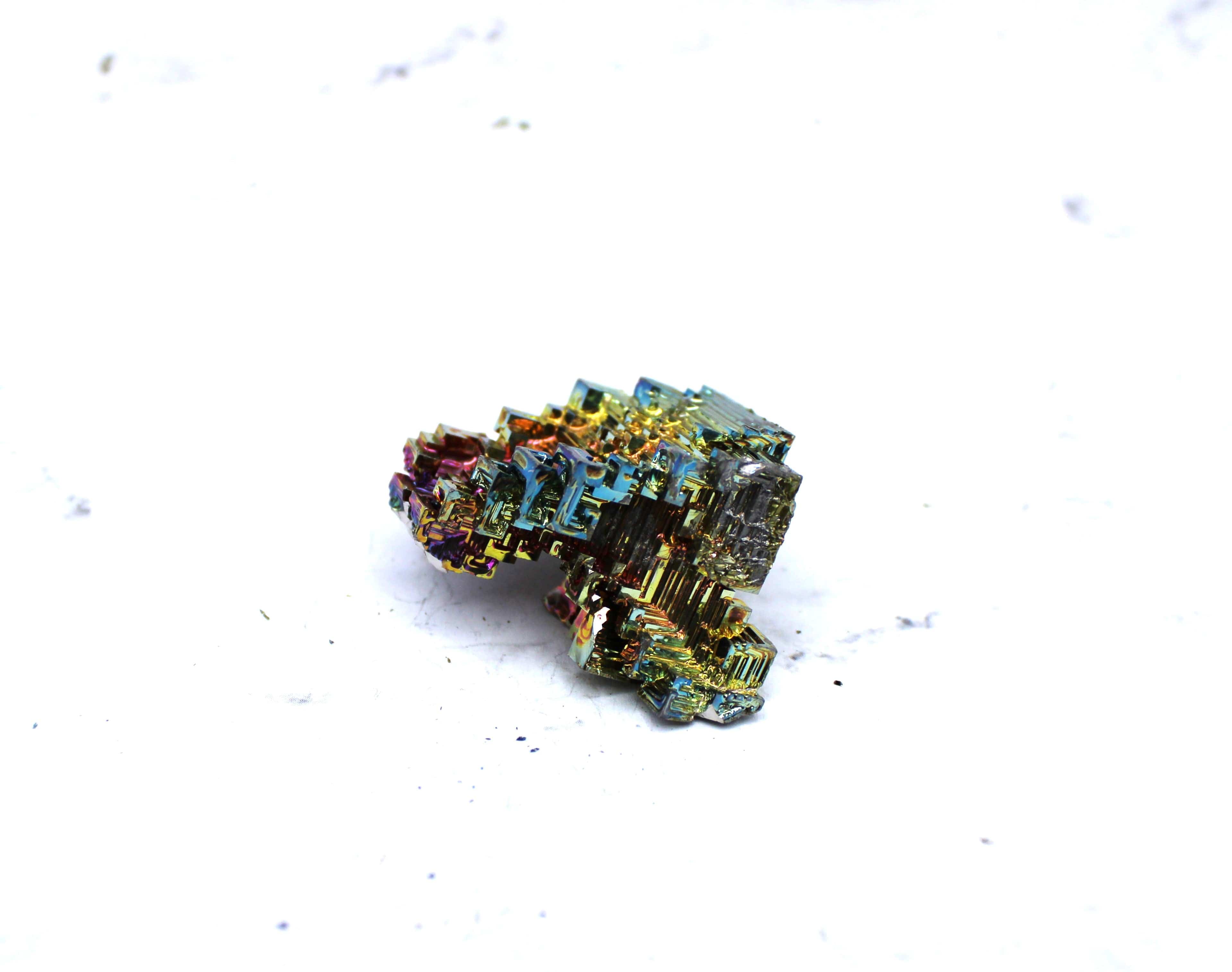 Natural Bismuth Crystal Specimen - Rainbow Metallic Geode for Mineral Collectors & Home Decor | Science Gifts, Healing Crystals, Display Pieces
