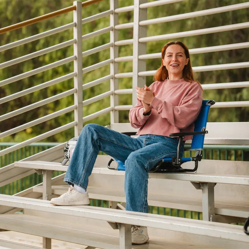 Big Comfort Stadium Chair with Armrests - Portable Folding Seat for Outdoor Sports, Concerts, and Camping - Heavy Duty Bleacher Chair with Back Support