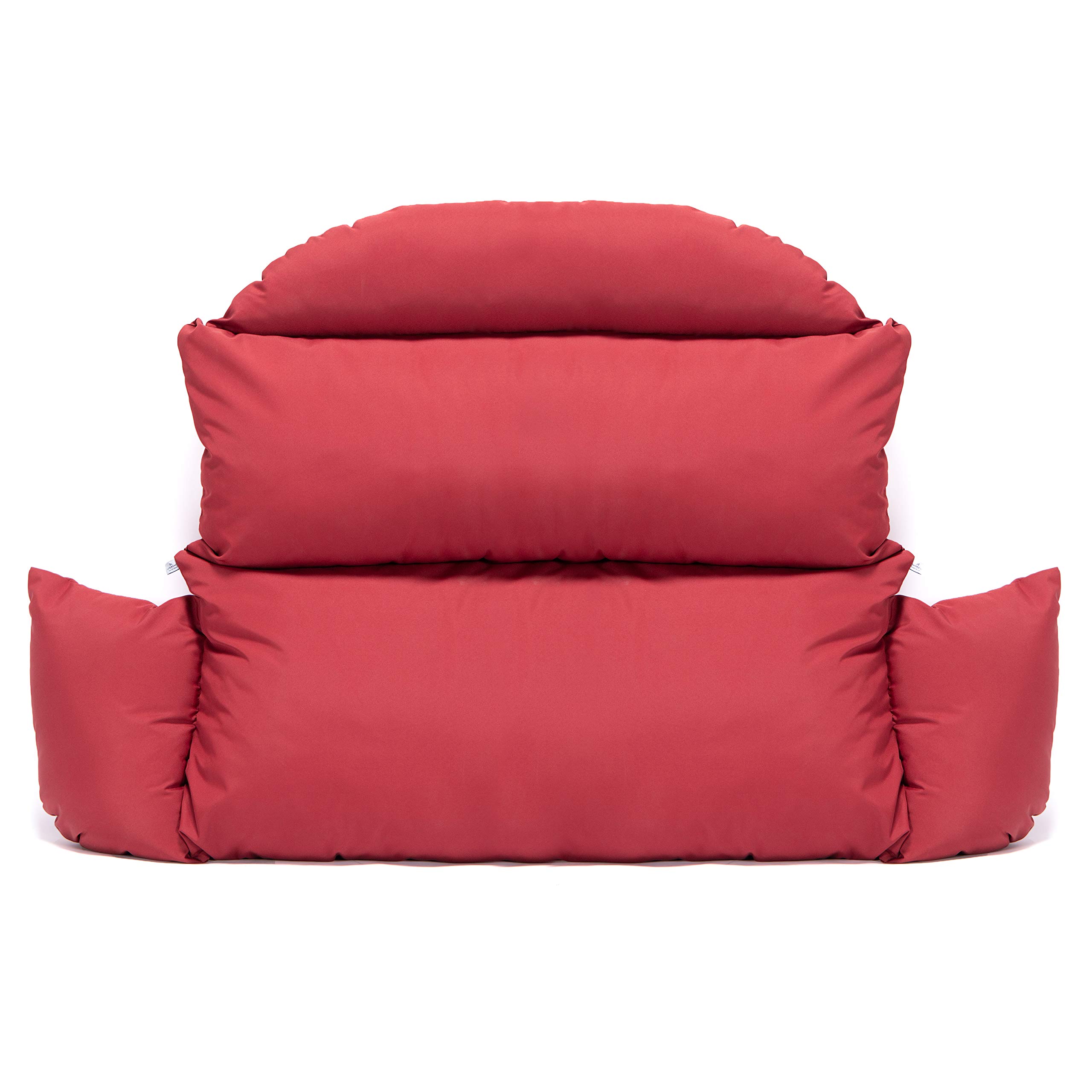 LeisureMod 2-Person Hanging Egg Chair Cushion - Quick-Dry Weather-Resistant Outdoor Seat Pad with Soft Cotton Filling - Machine Washable Red Cushion - Perfect for Patio, Garden, Porch & Backyard Relaxation